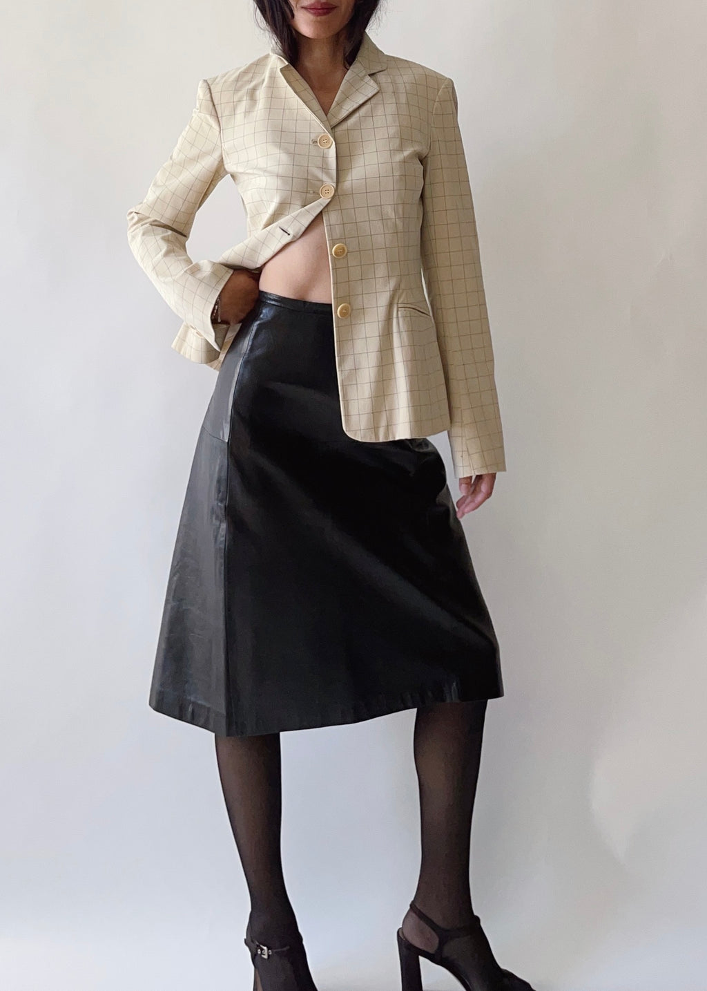 Vintage Max Mara Leather Skirt
