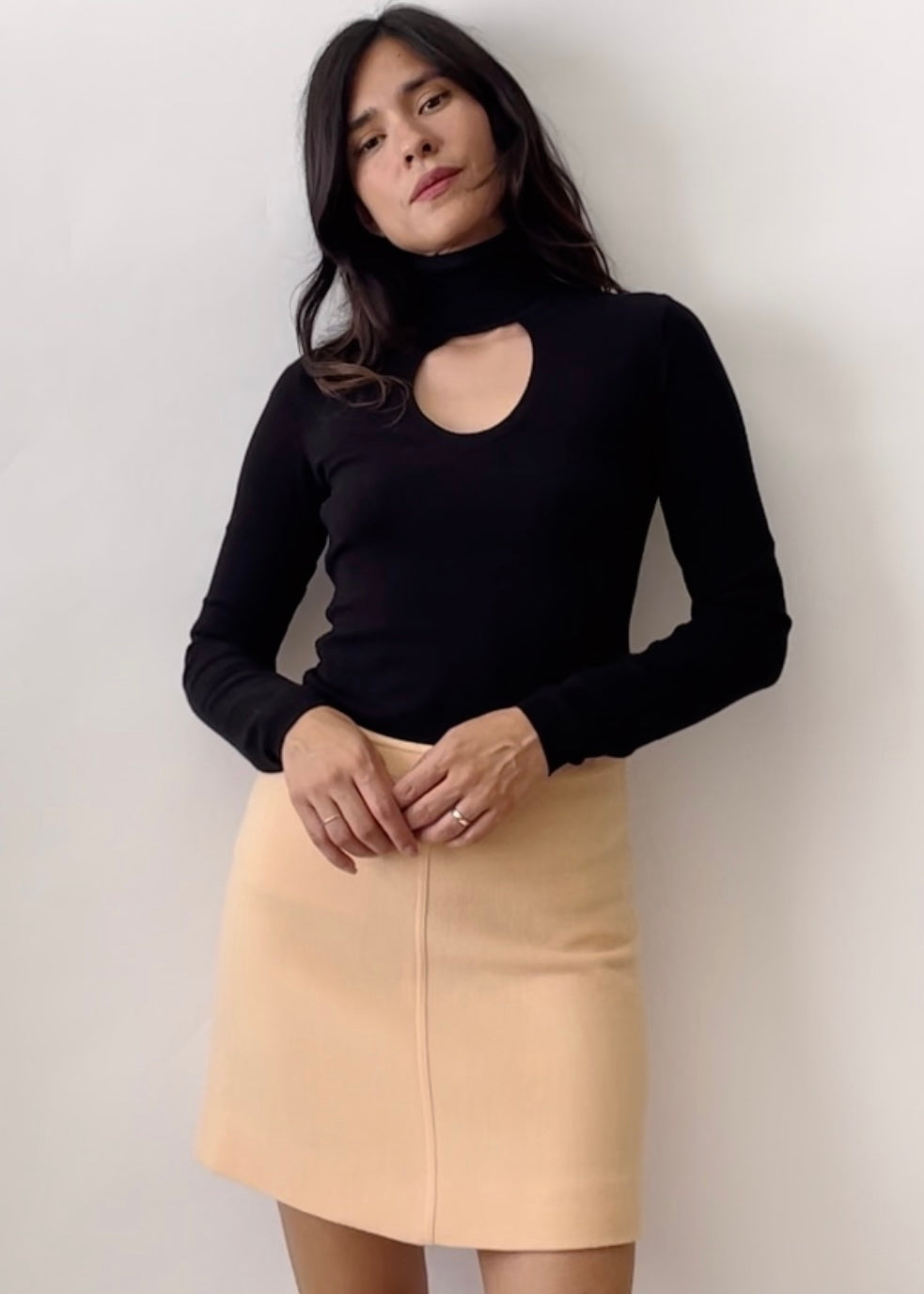 Vintage Courrèges Peach Wool Skirt