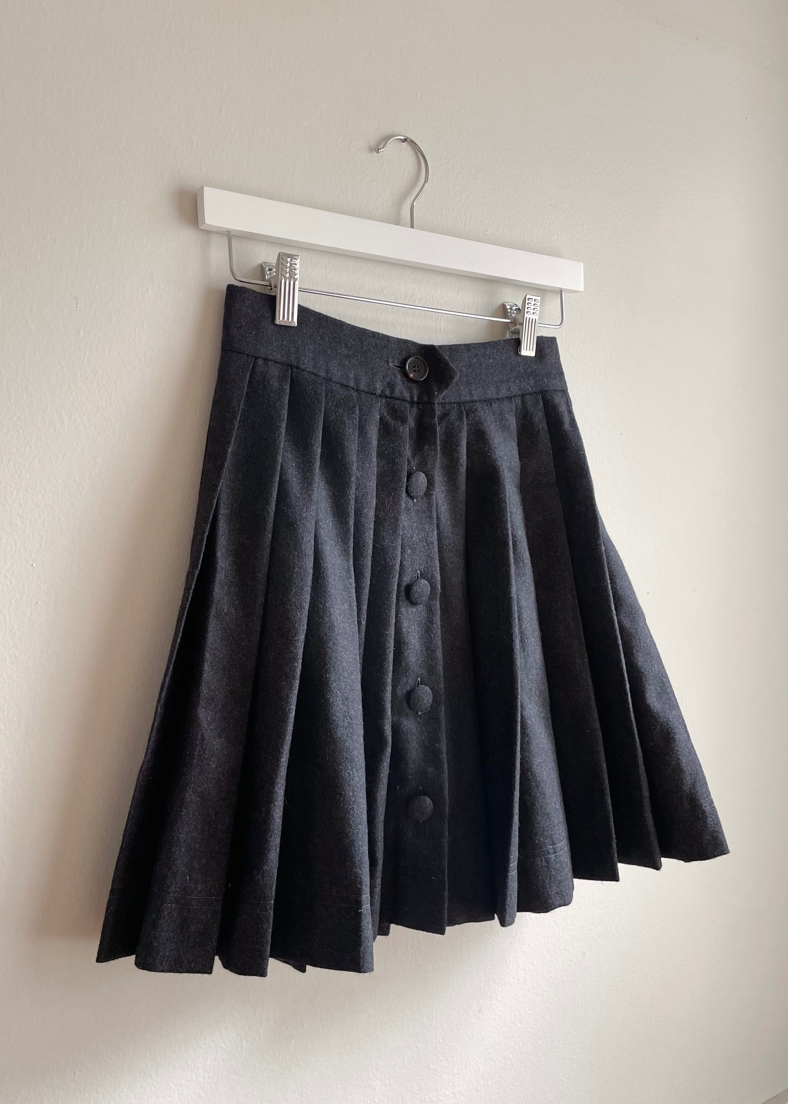 Vintage Moschino Grey Pleated Mini Skirt