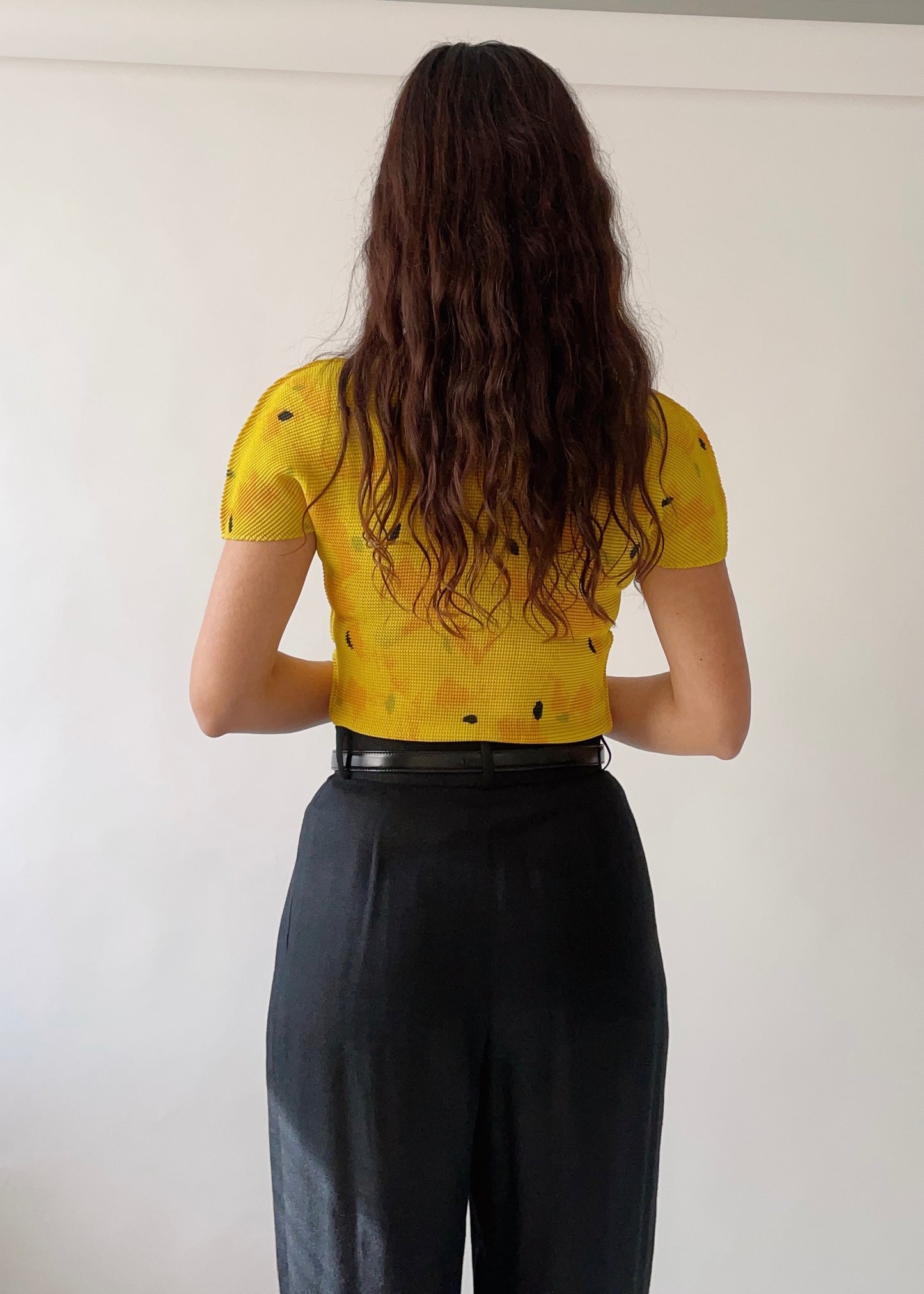 Vintage Issey Miyake Yellow Flower Top