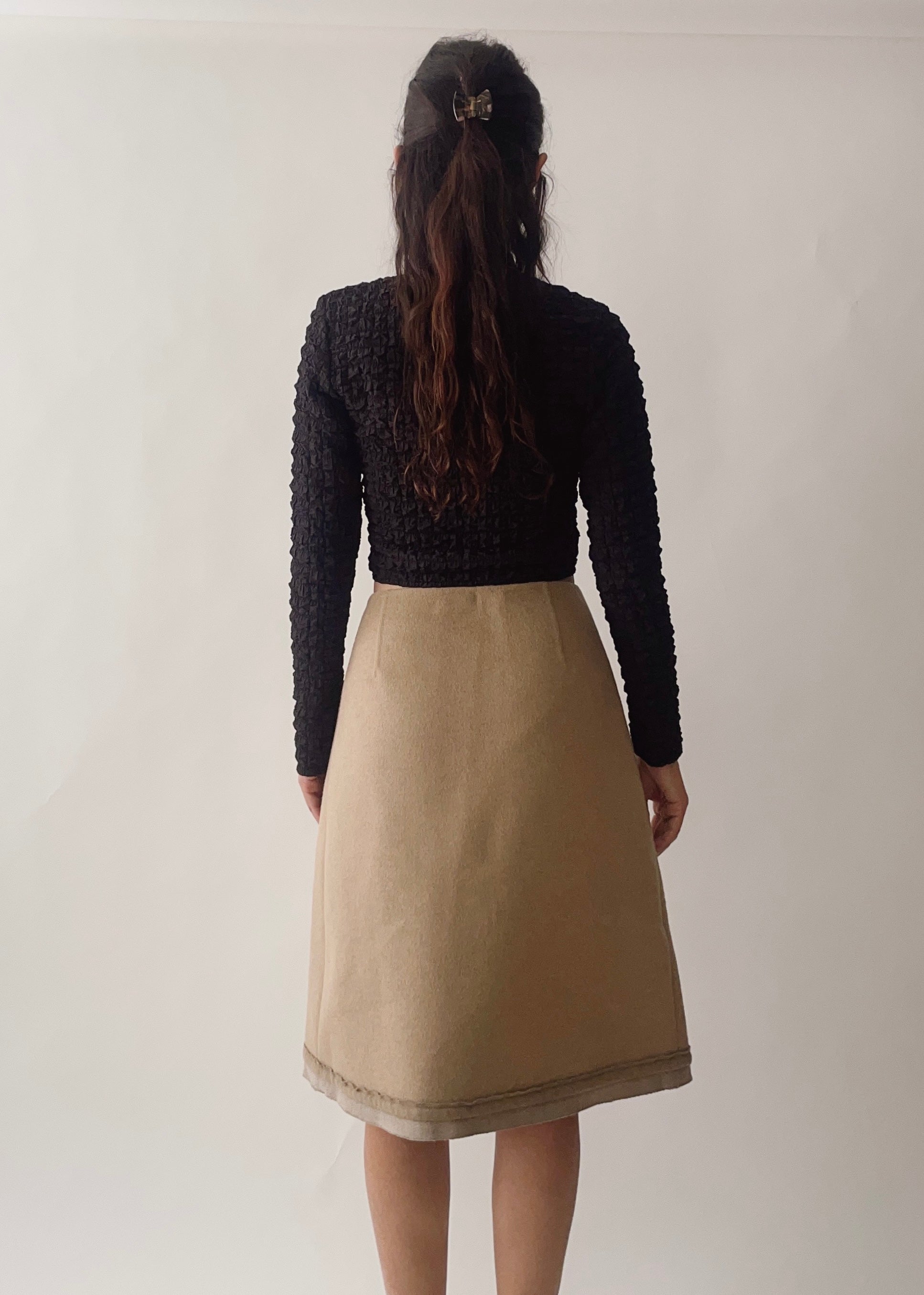 Prada Wool Angora Bow Skirt