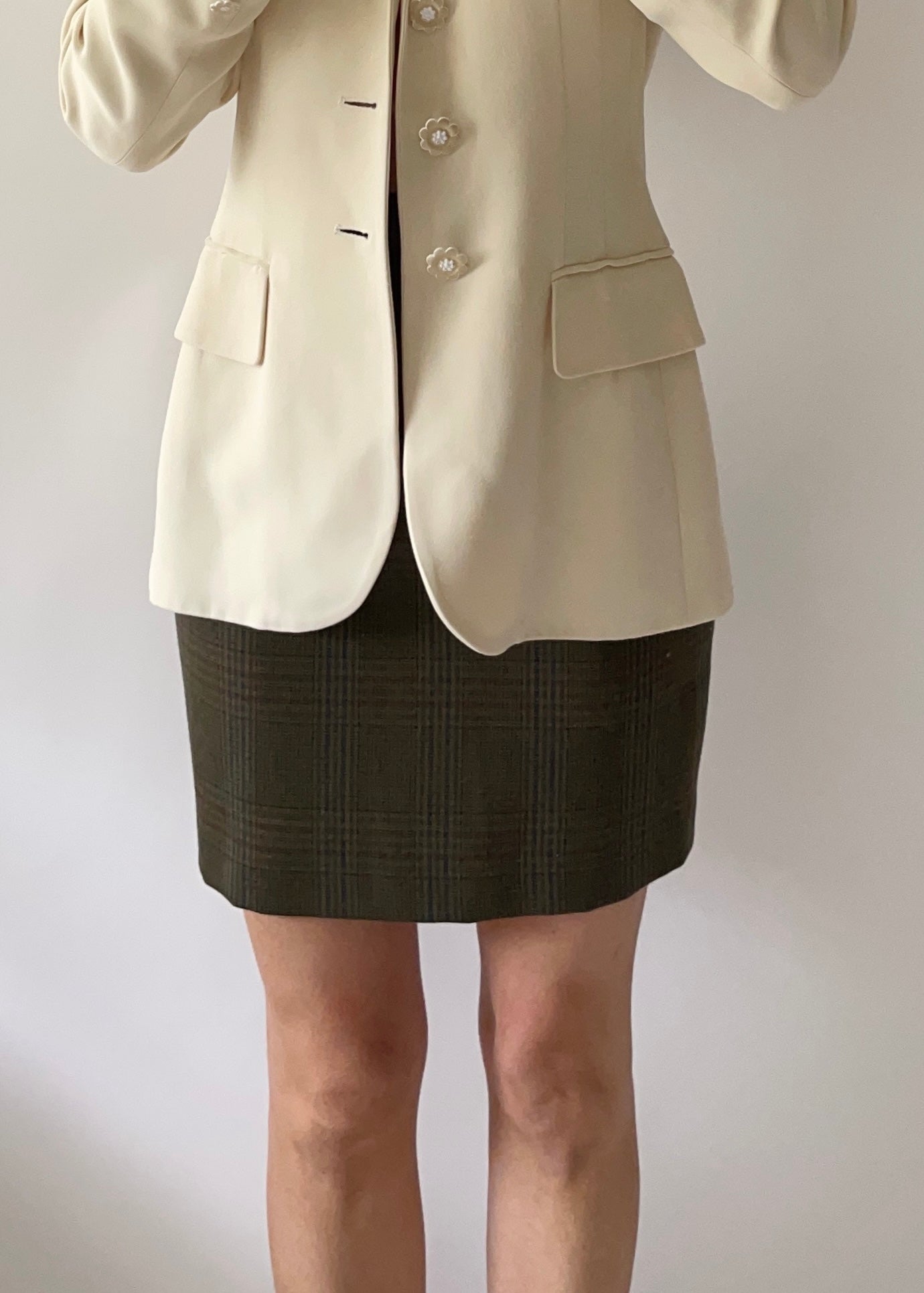 Vintage Moschino Plaid Mini Skirt