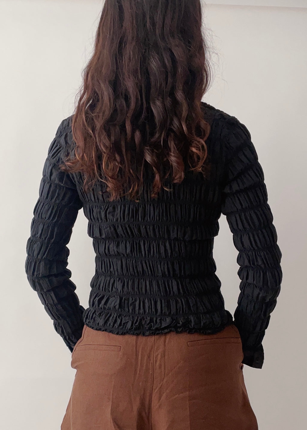 1990s Anne Fontaine Black Bows Top