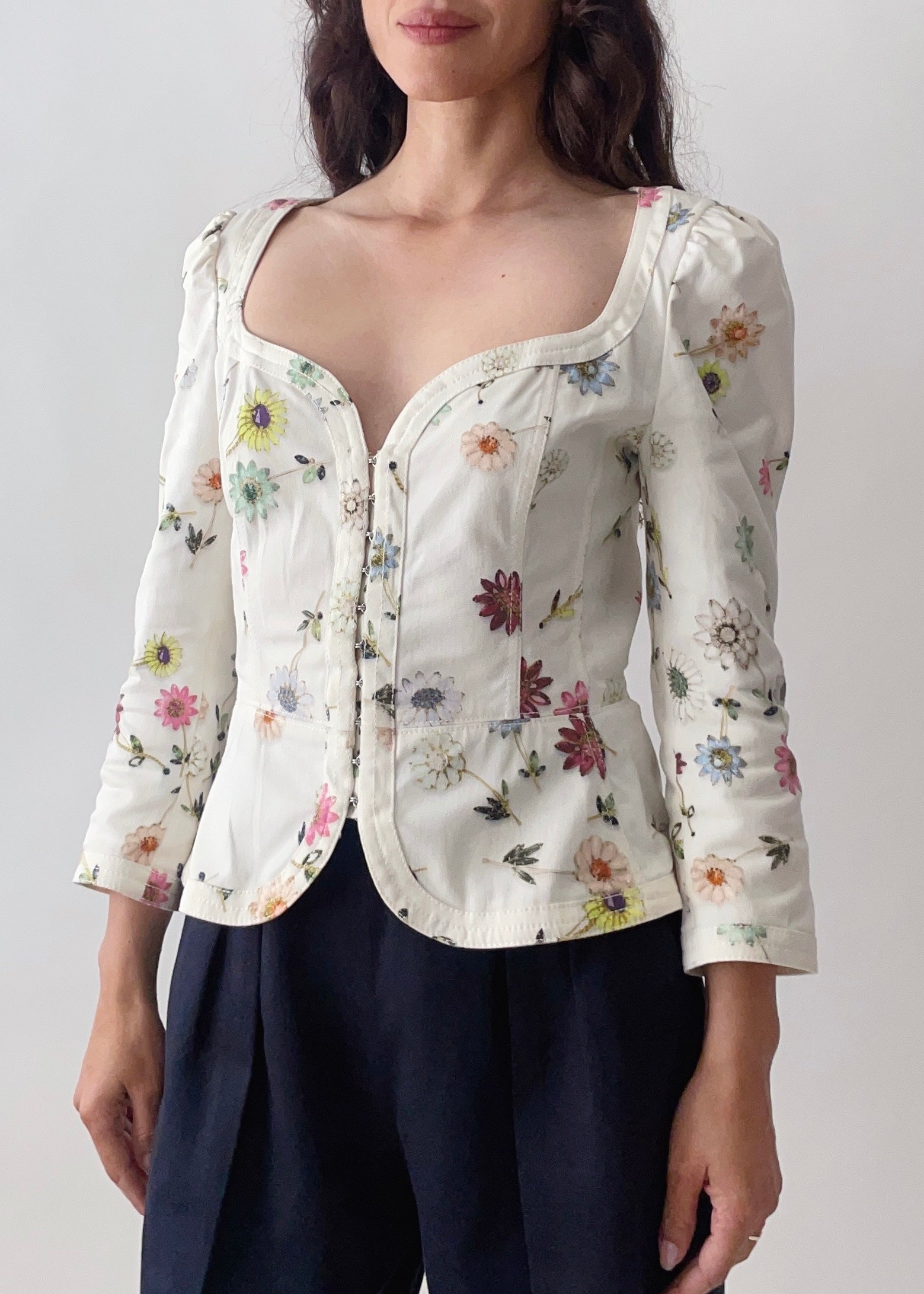 Vintage Ungaro Floral Bustier Top