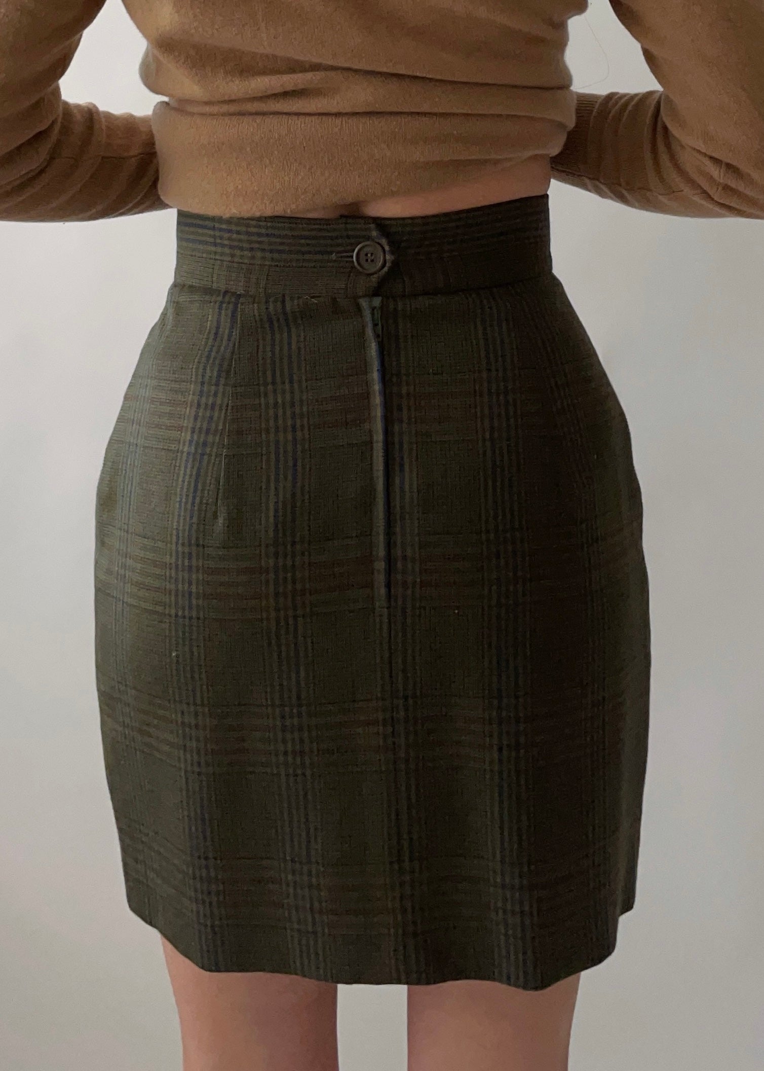 Vintage Moschino Plaid Mini Skirt