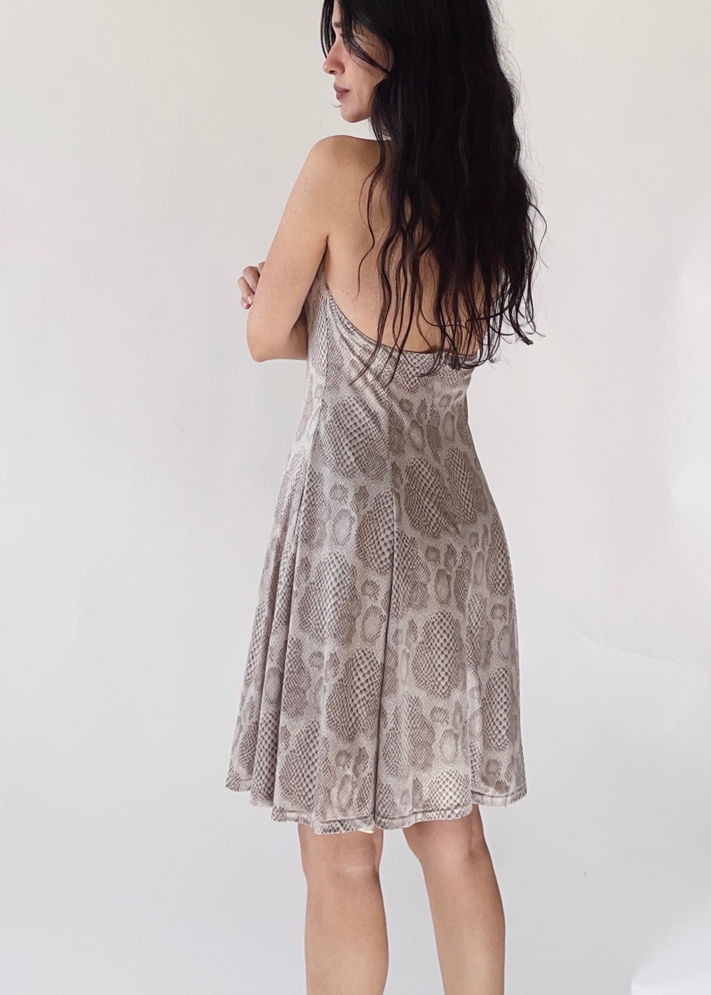 Versus Versace Snakeskin Halter Dress