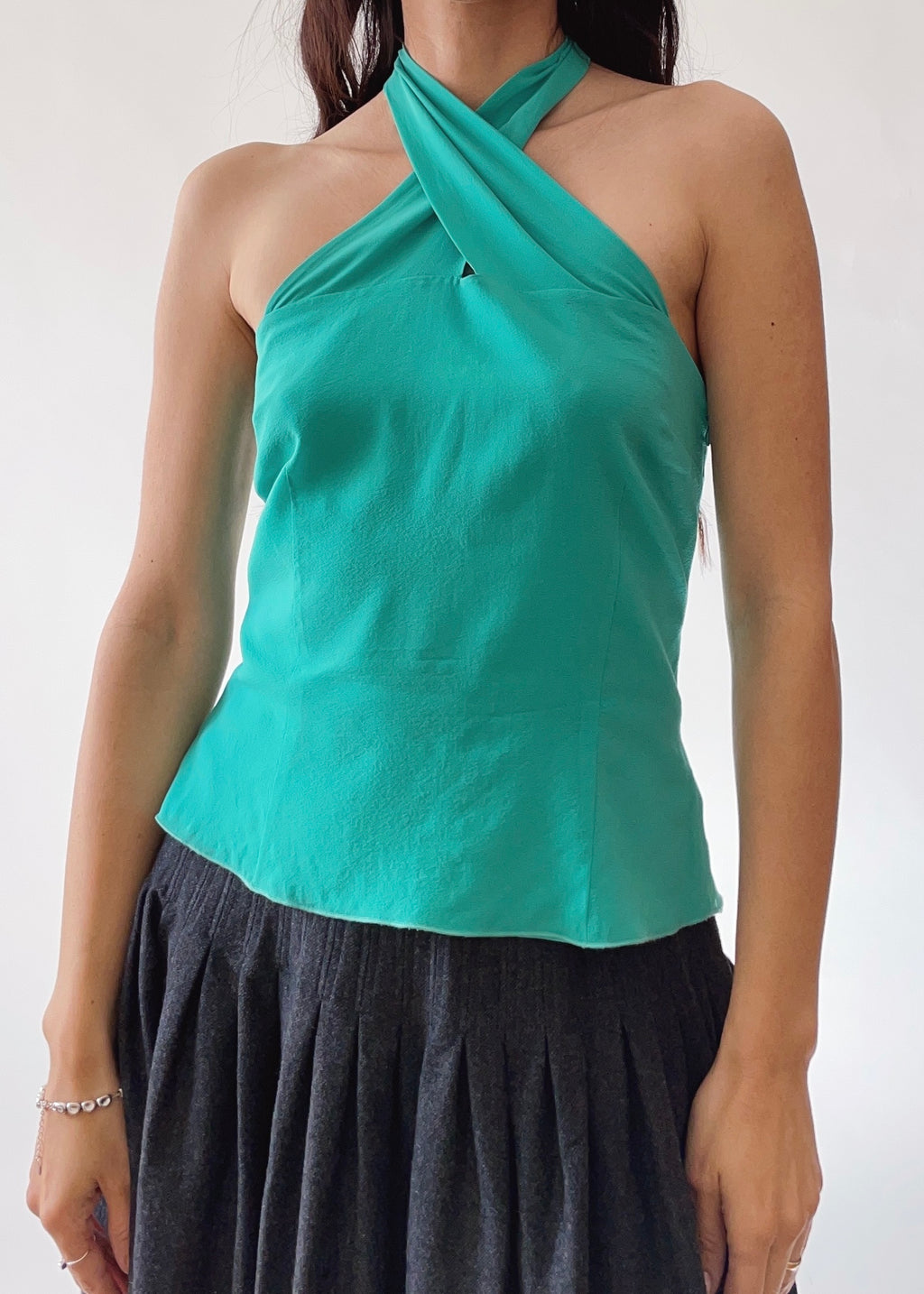 Vintage Moschino Silk Halter Top