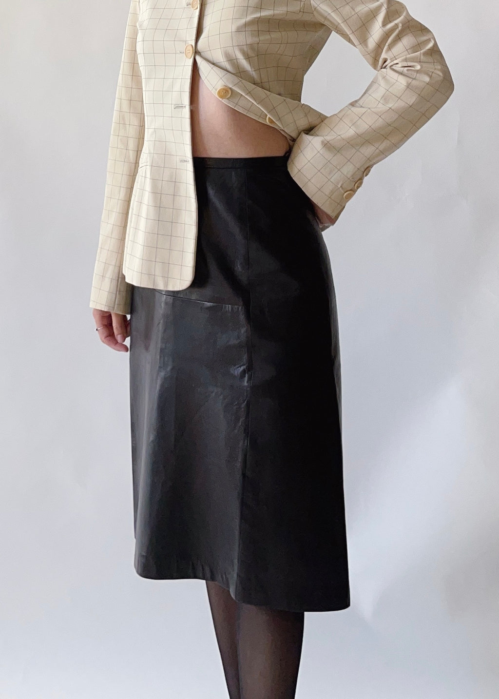 Vintage Max Mara Leather Skirt