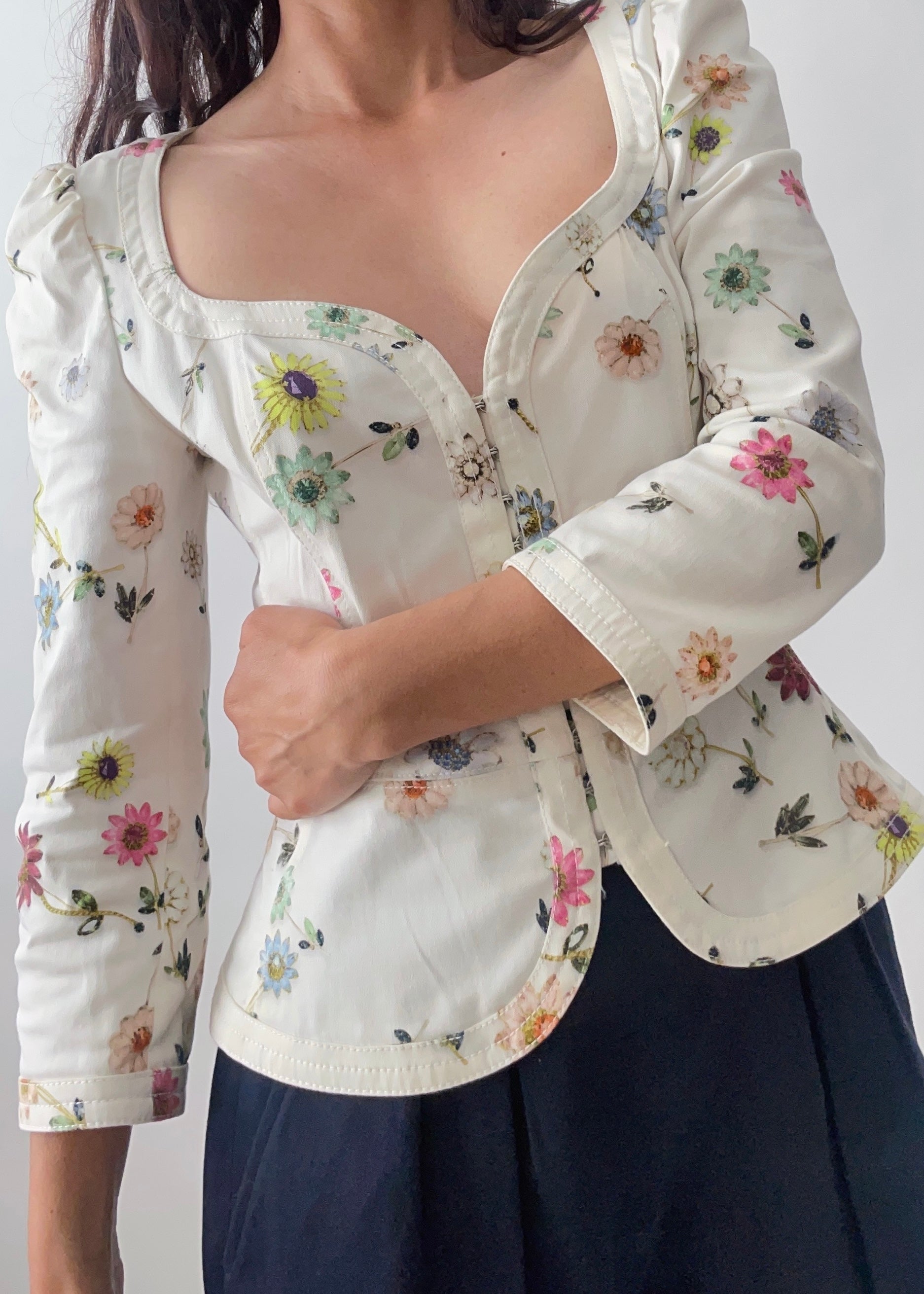 Vintage Ungaro Floral Bustier Top