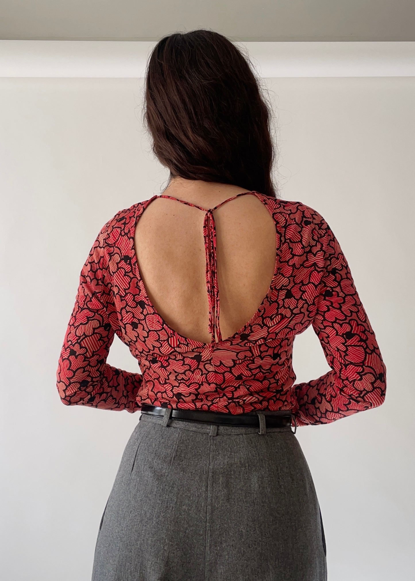 Vintage Anna Molinari Flower Low Back Top