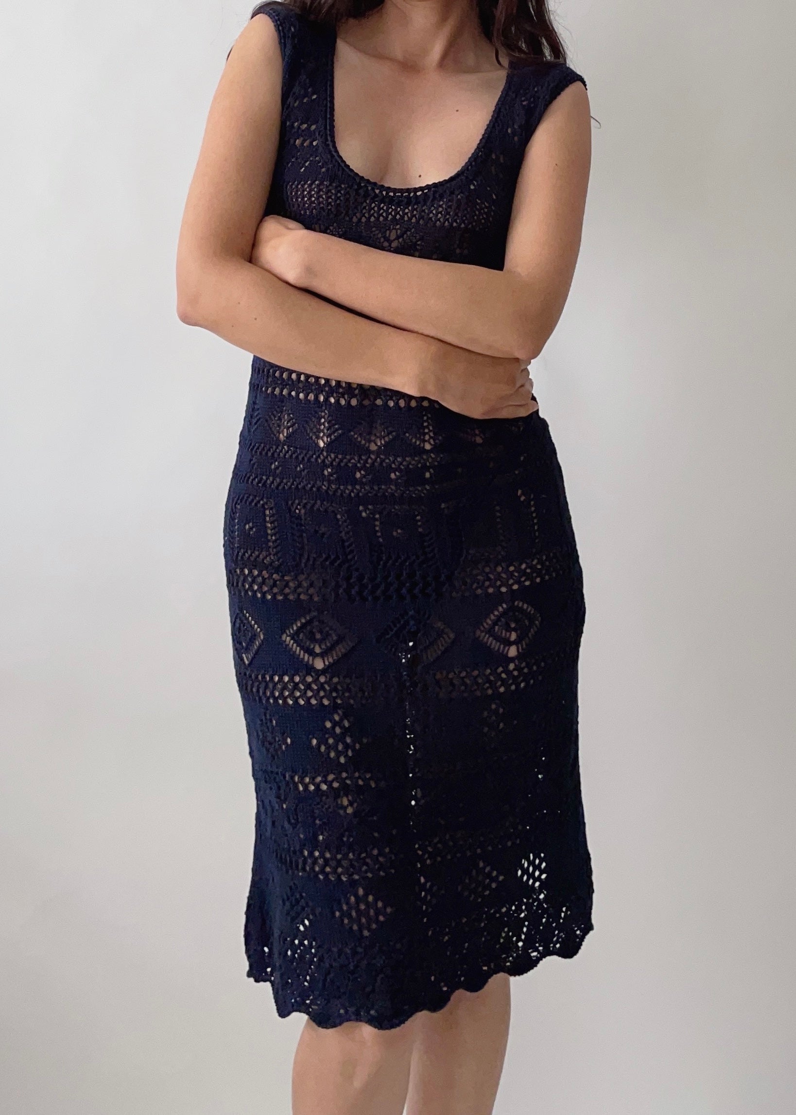 prada crochet dress Prada Crochet Dress