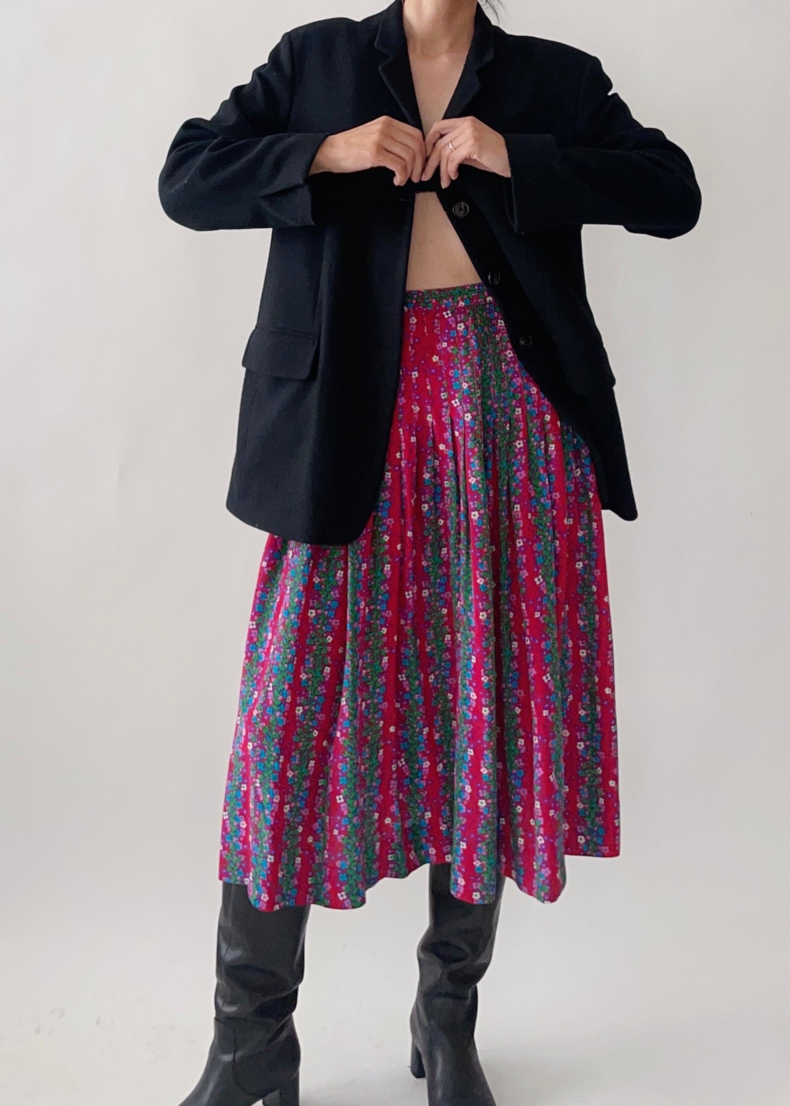 1977 YSL Silk Floral Skirt