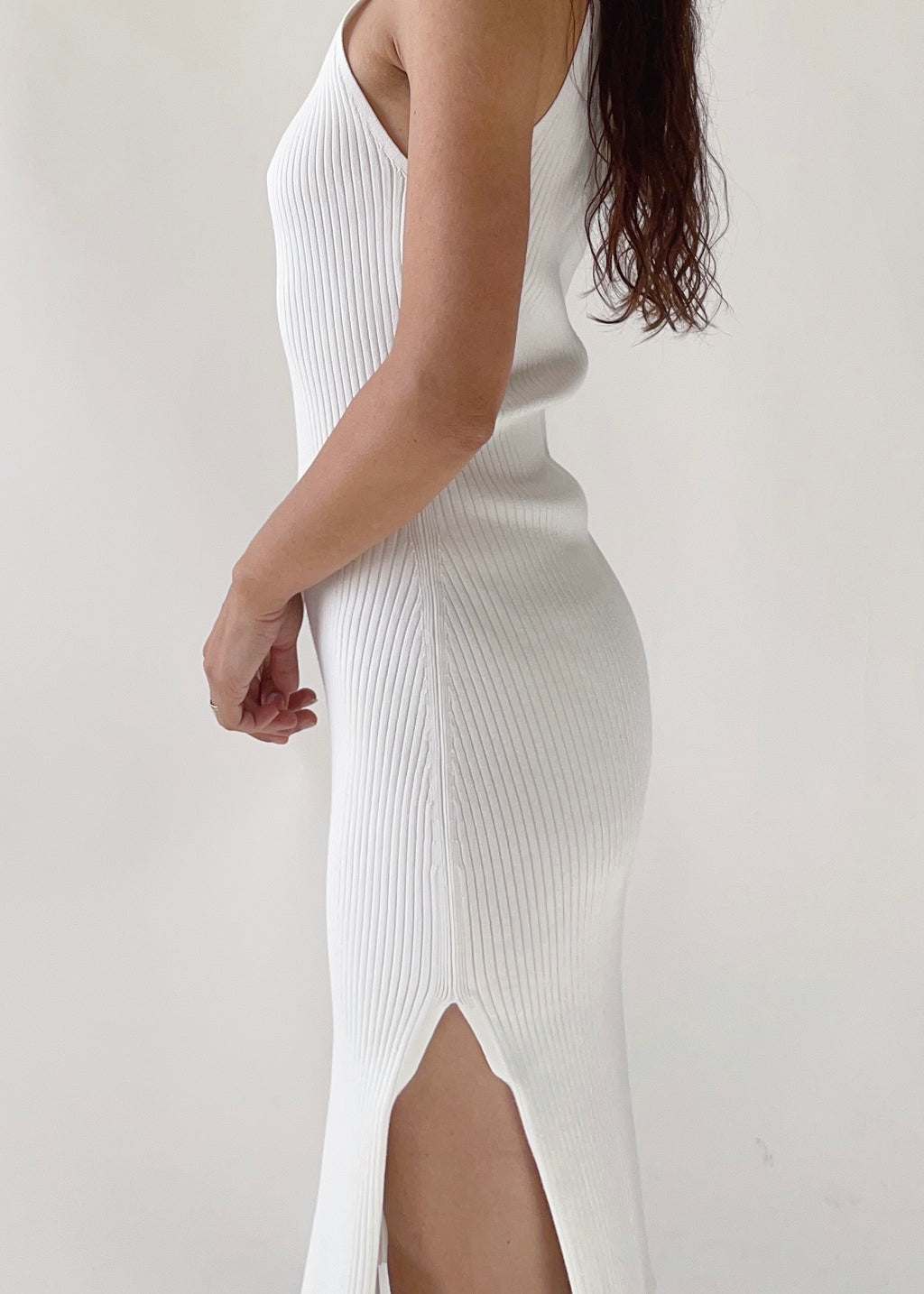 Courrèges White Knit Asymmetrical Dress