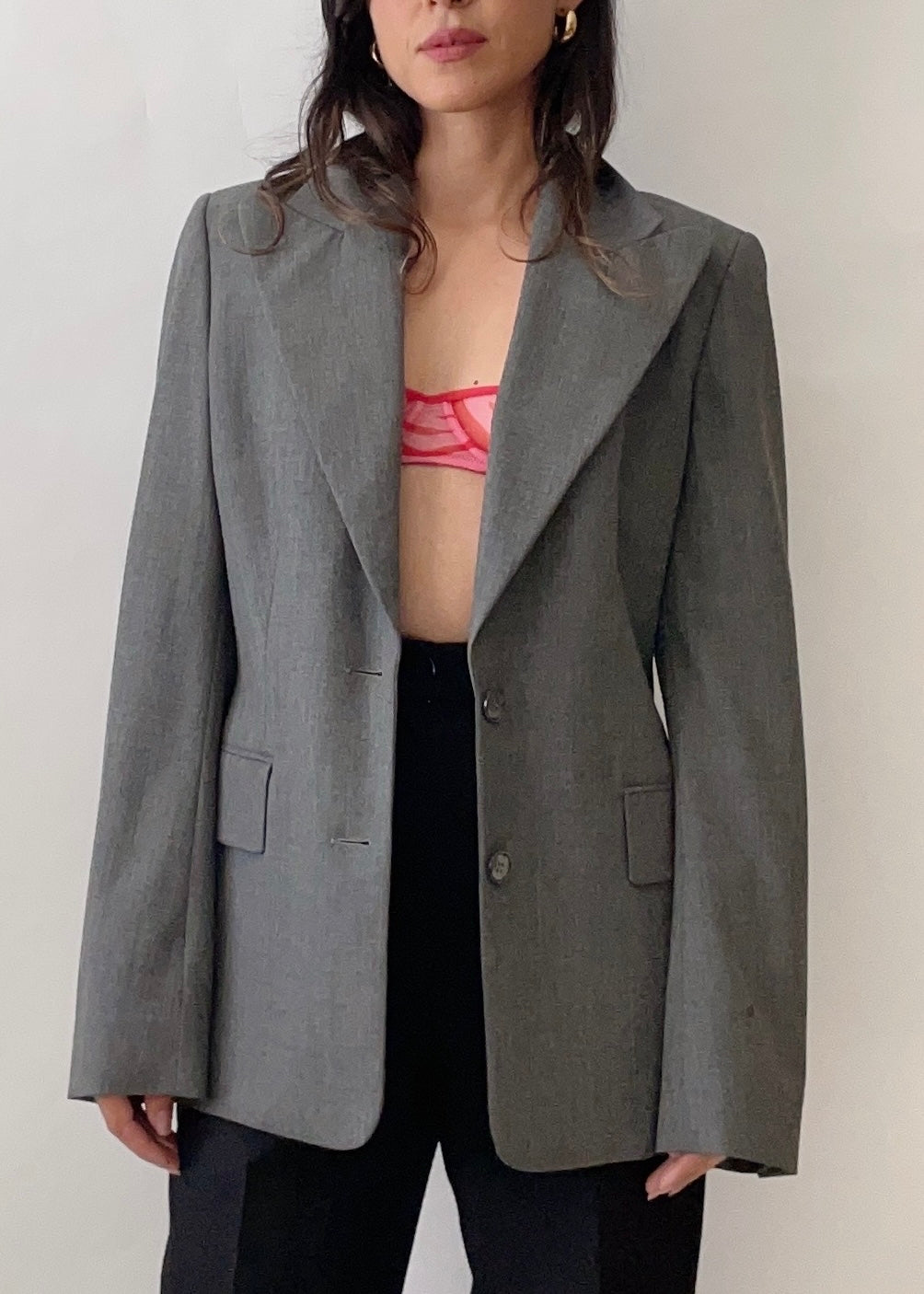 Vintage Celine Wool Grey Blazer