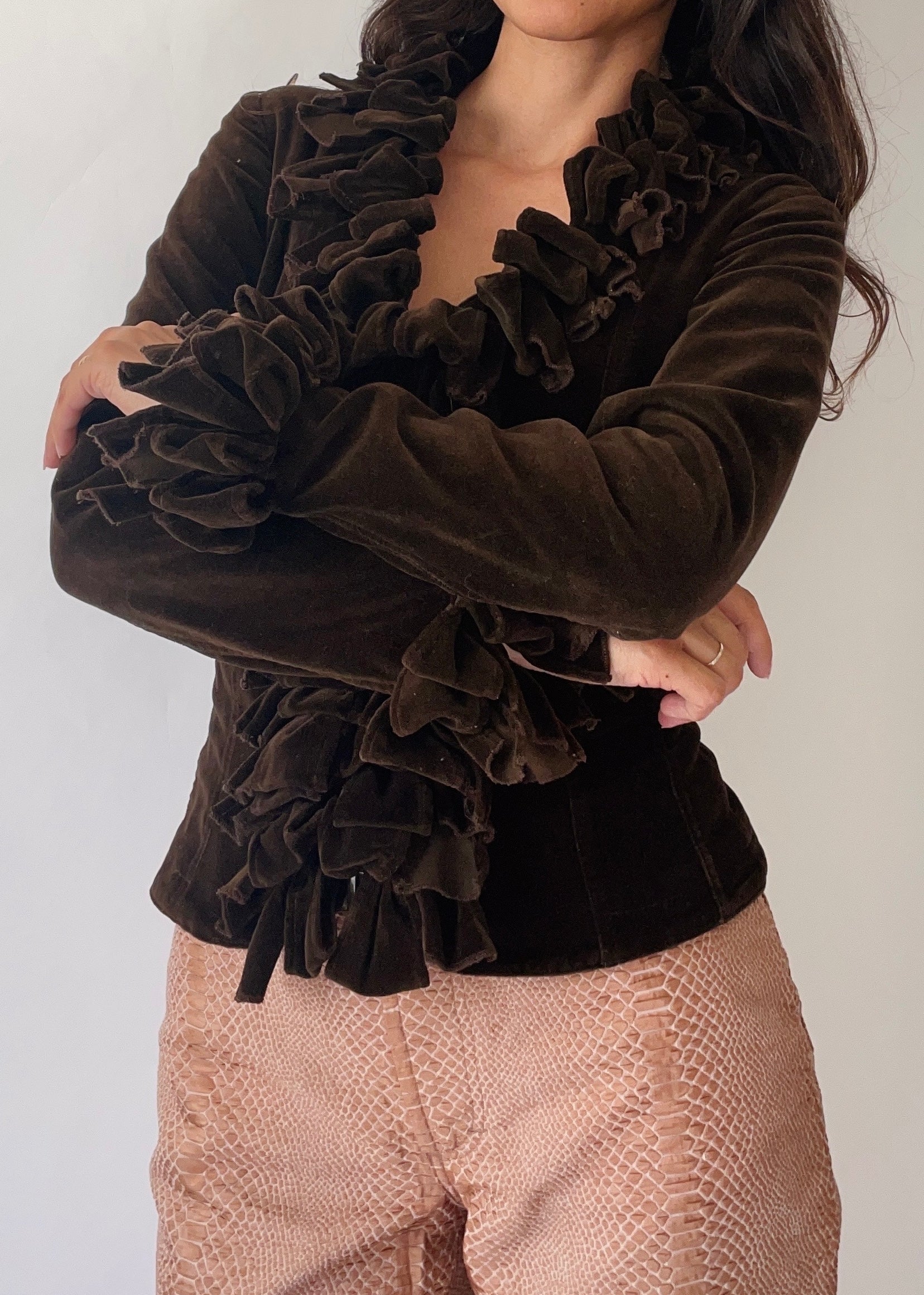 Vintage Anne Fontaine Velvet Corset Top