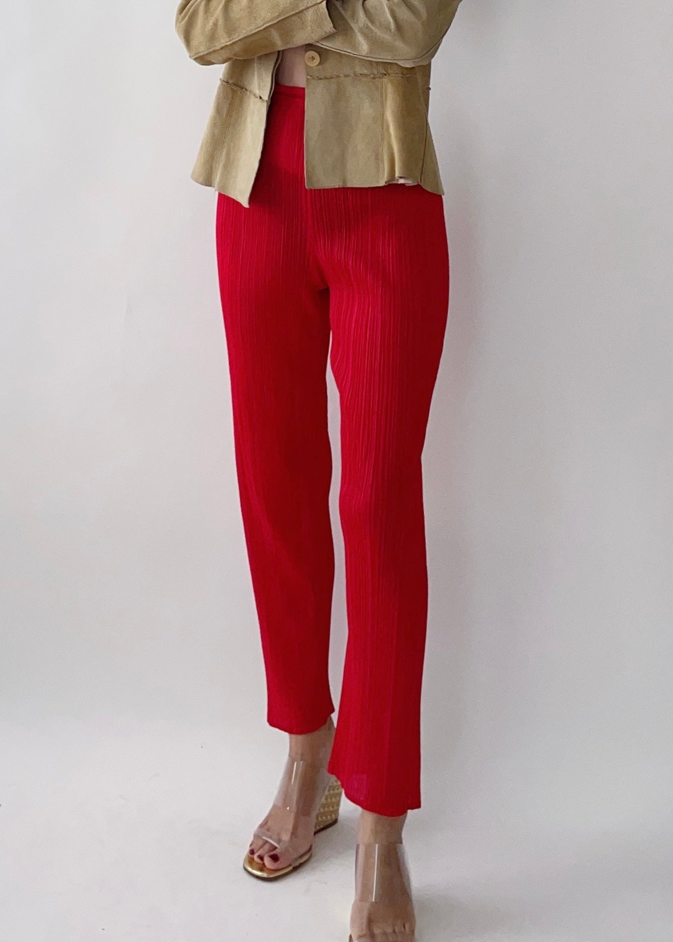 Vintage Issey Miyake Pleats Please Red Pants