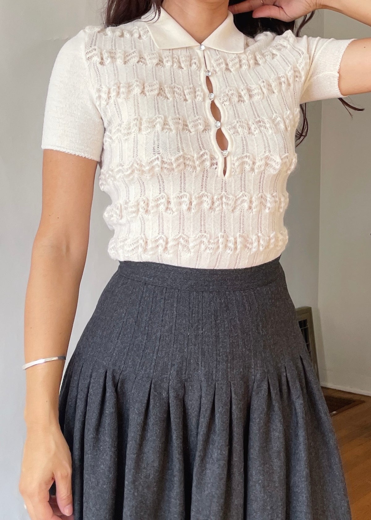 Versus Versace Cream Knit Top