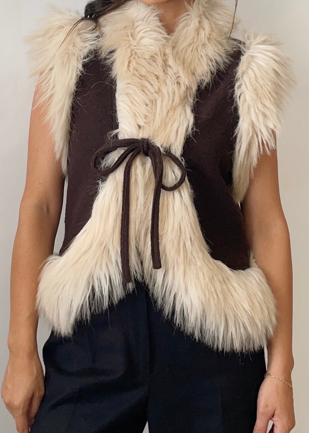 Vintage Moschino Jeans Faux Fur Vest