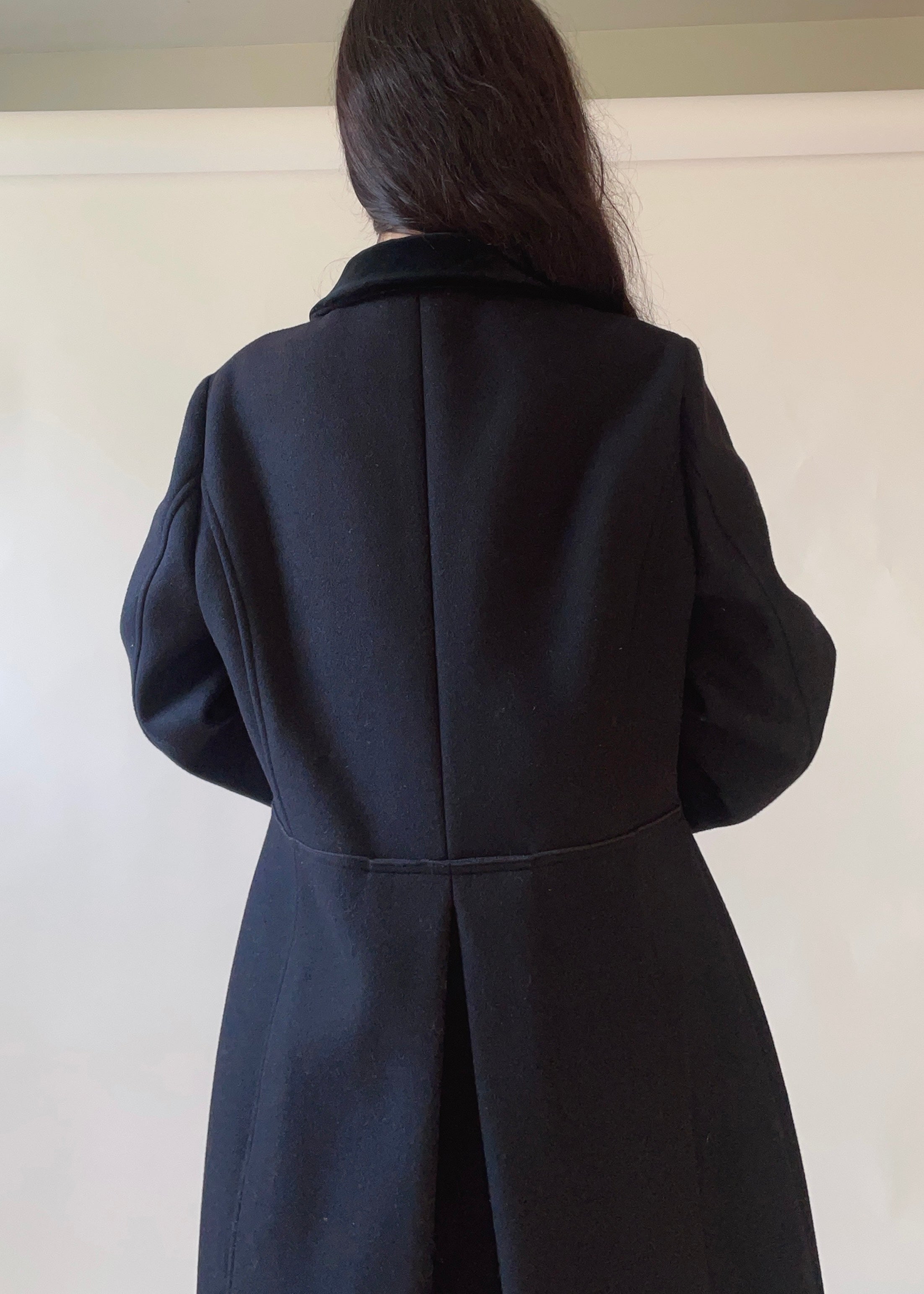 Jil Sander Wool and Velvet Coat
