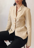 Vintage Moschino Beige Windowpane Blazer