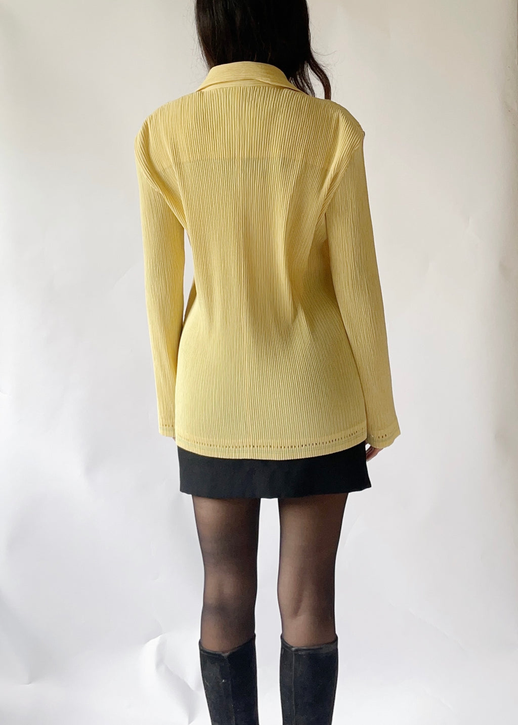 Vintage Issey Miyake Yellow Pleats Top