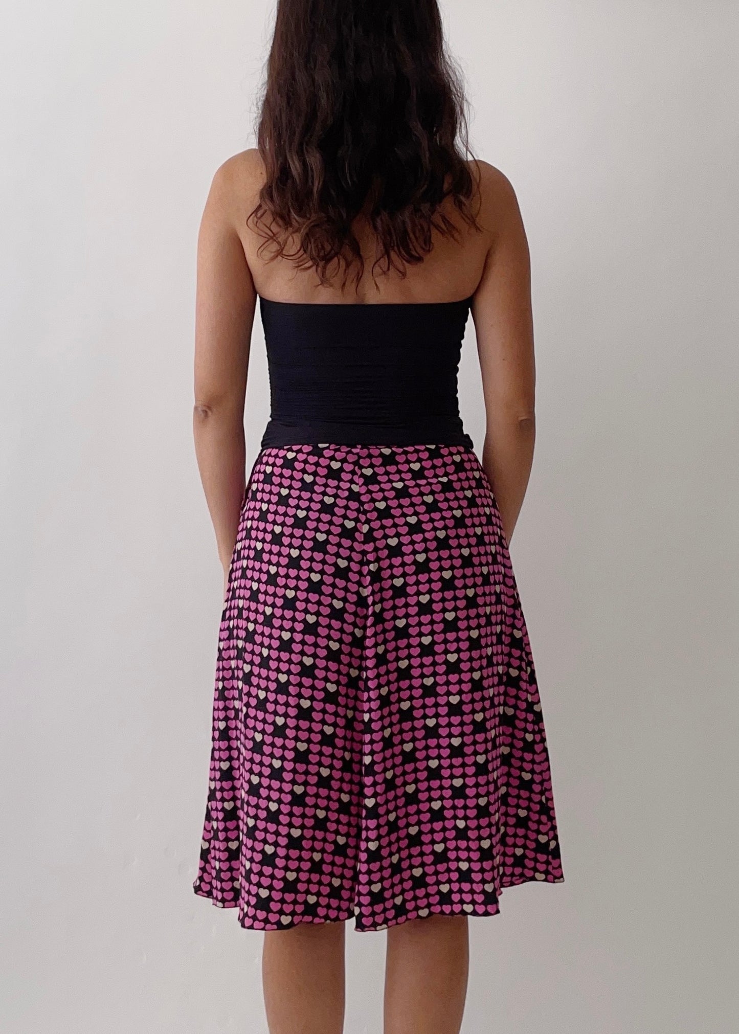 Vintage Anna Molinari Hearts Silk Skirt