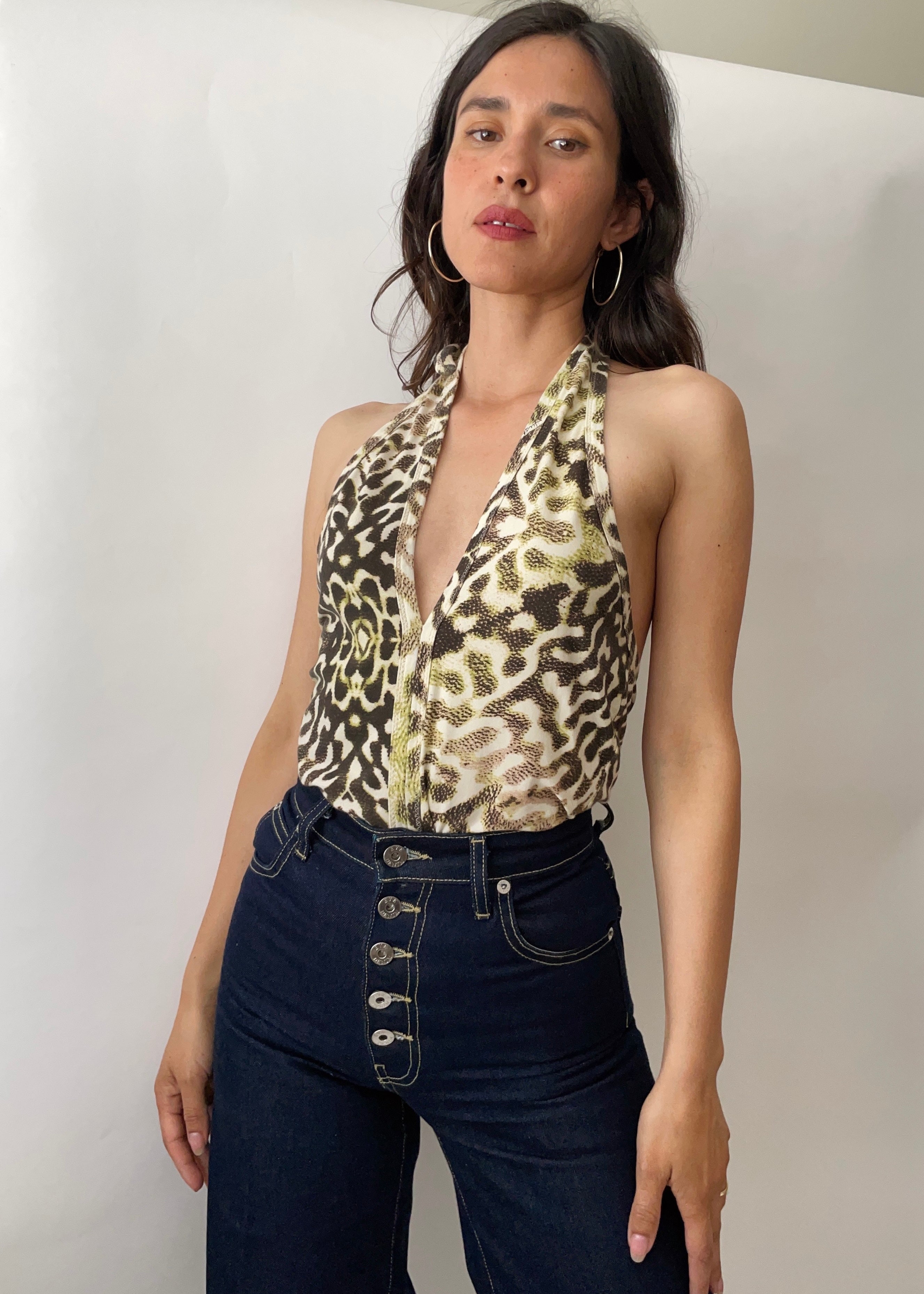 Vintage Just Cavalli Animal Print Halter Top