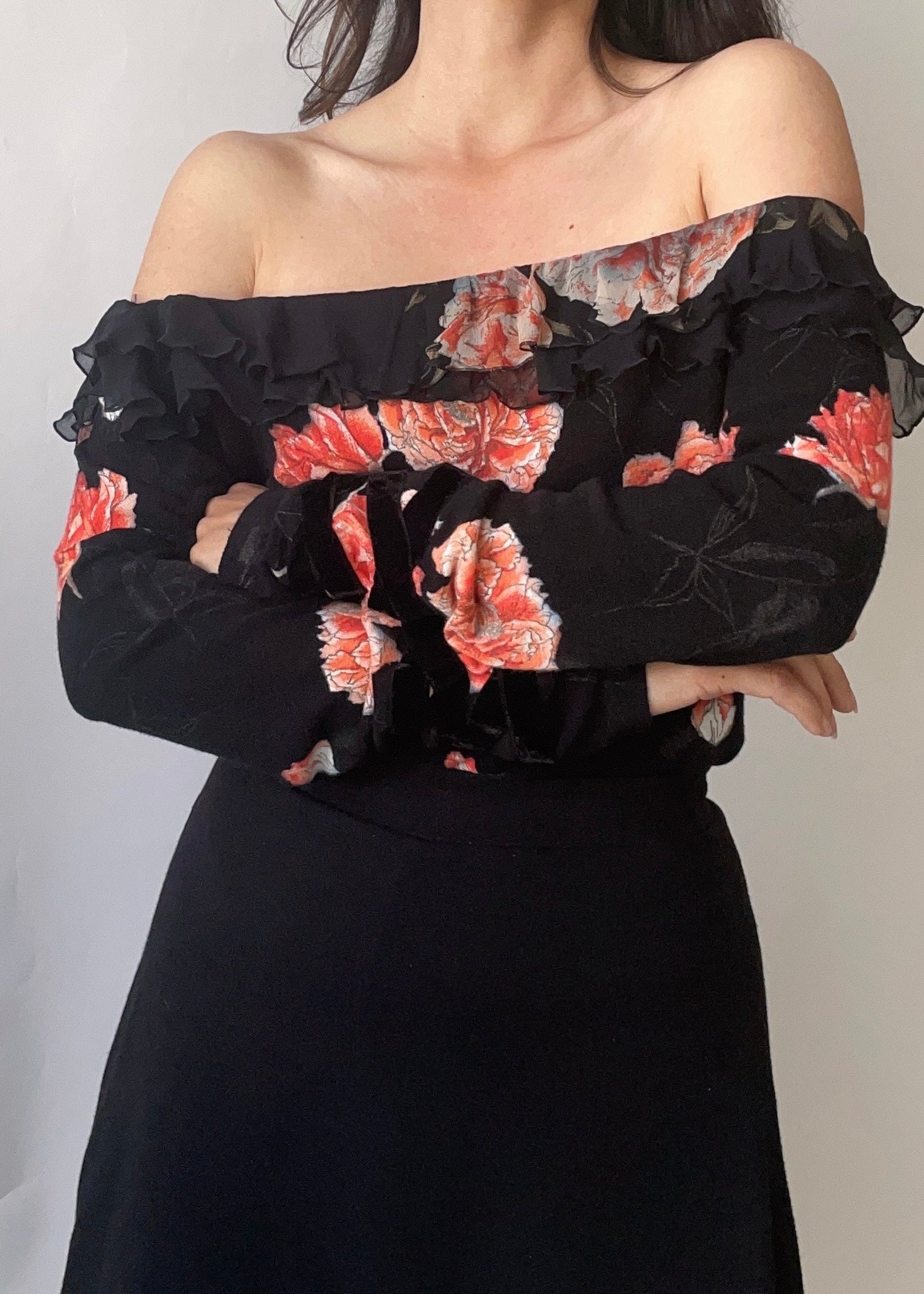 Vintage Blumarine Floral Knit Top