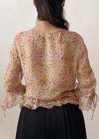 Valentino Silk Floral Ruffle Blouse