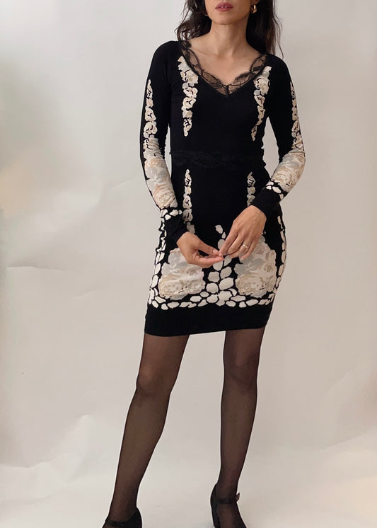 Vintage Blumarine Floral and Lace Dress