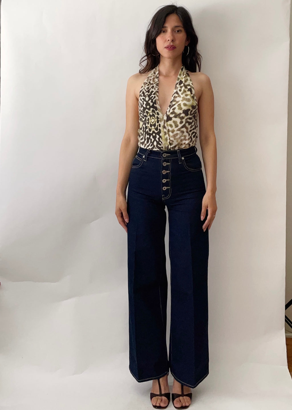 Vintage Just Cavalli Animal Print Halter Top