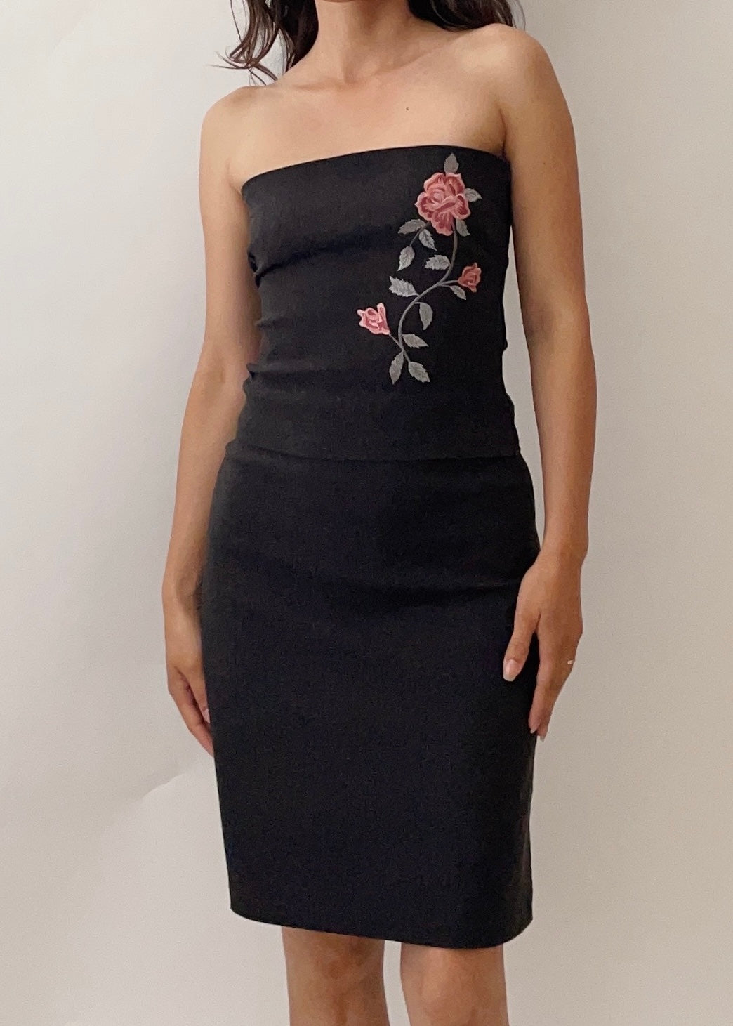 Vintage French Flower Tube and Skirt Set