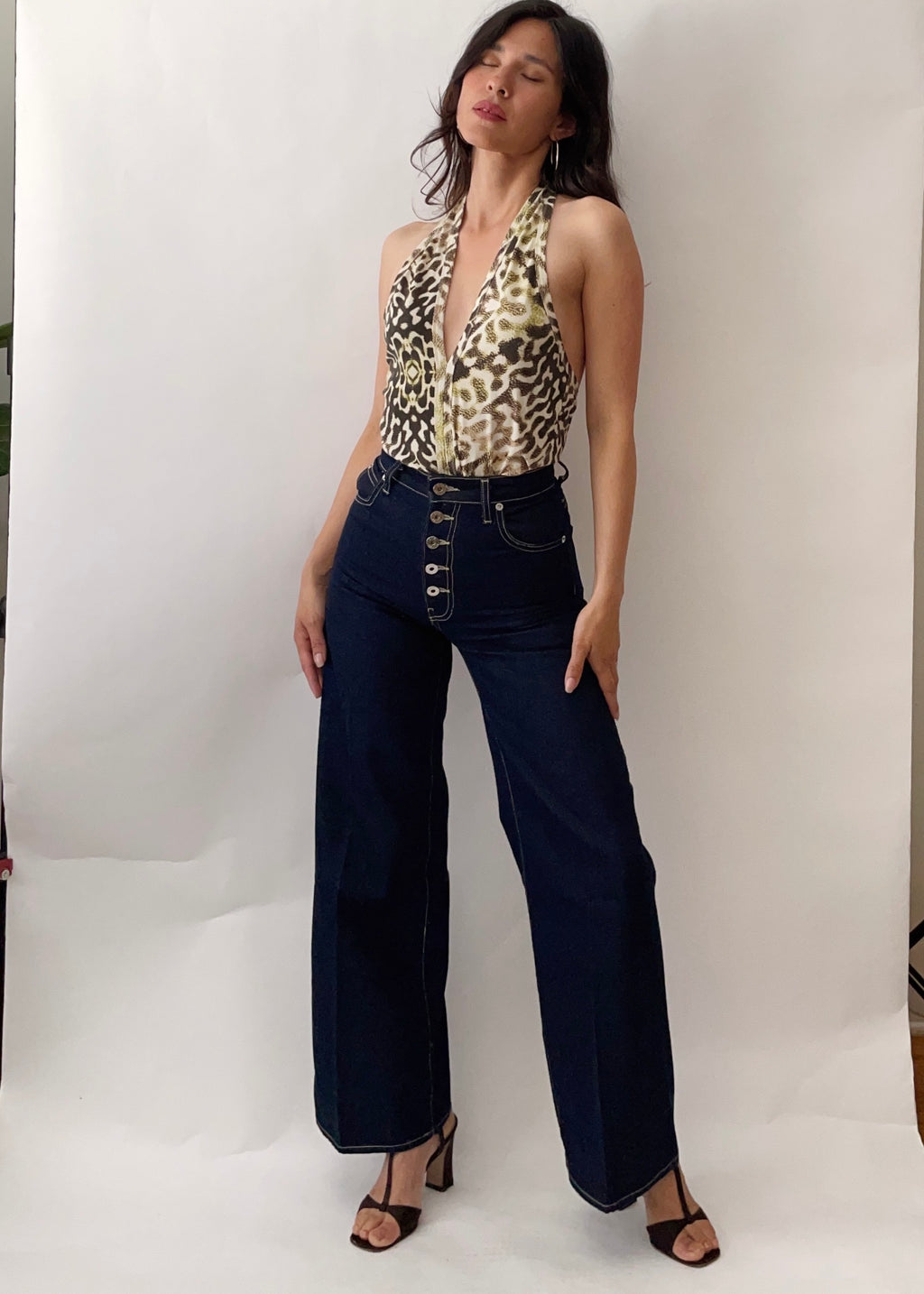 Vintage Just Cavalli Animal Print Halter Top