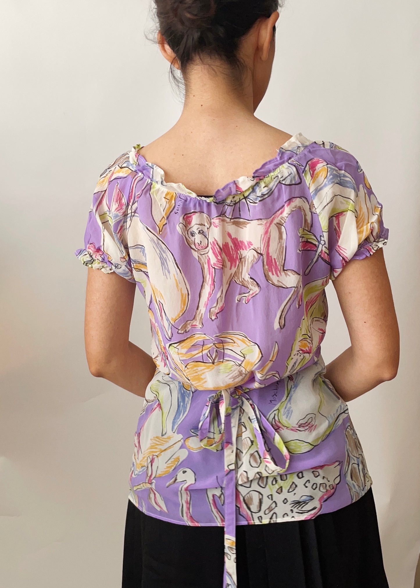 Vintage Moschino Silk Jungle Top