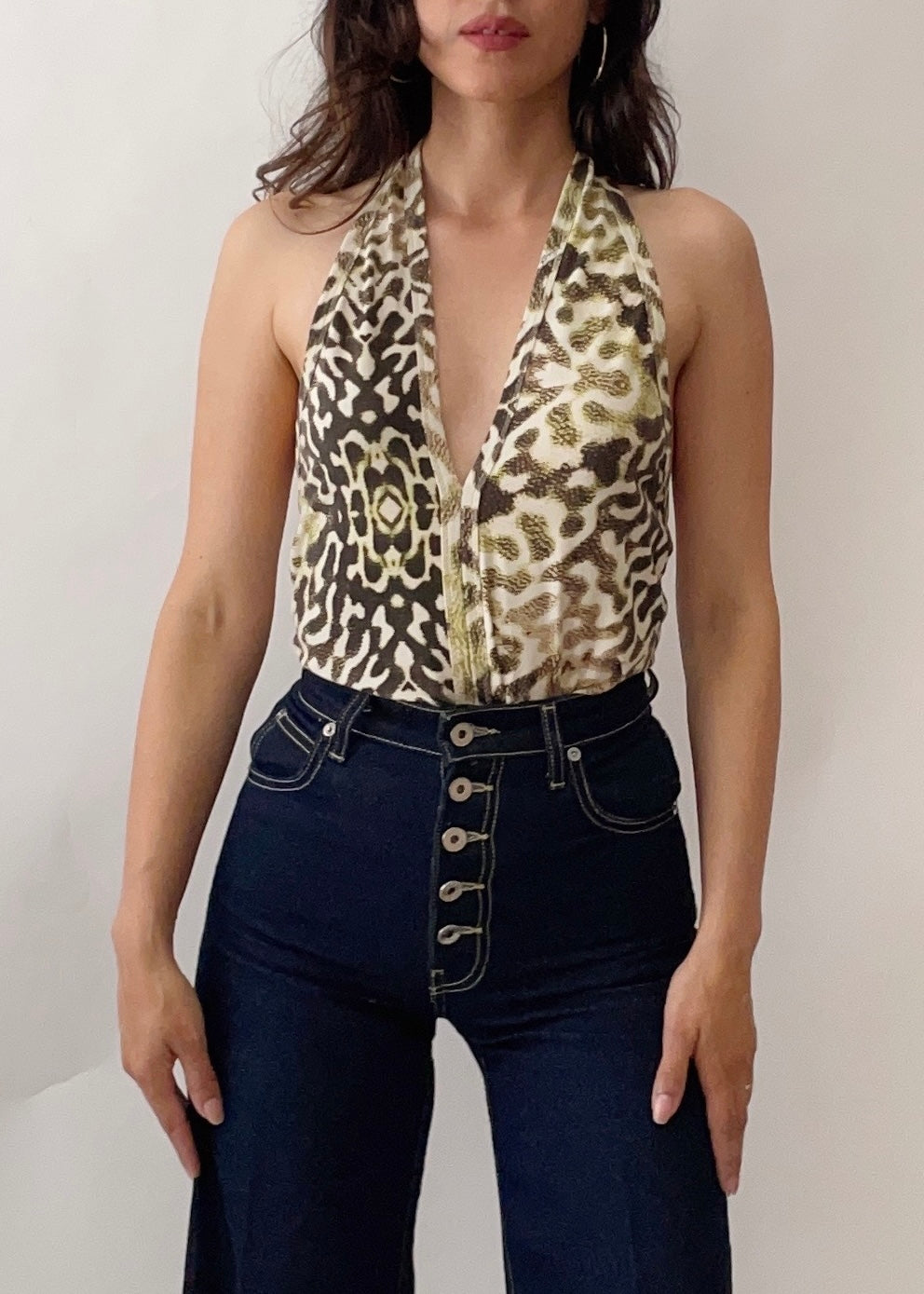 Vintage Just Cavalli Animal Print Halter Top