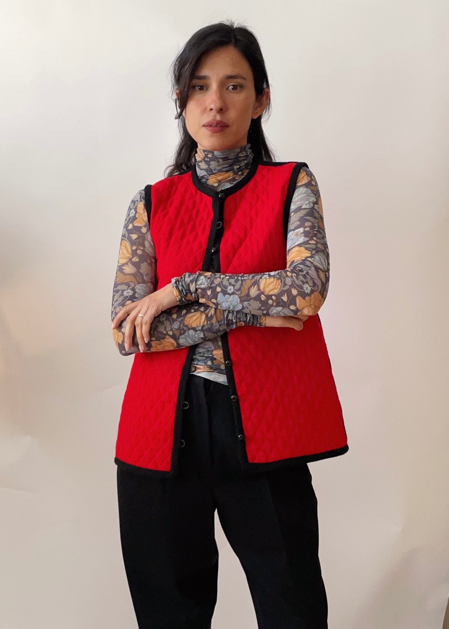 Vintage YSL Red Quilted Vest