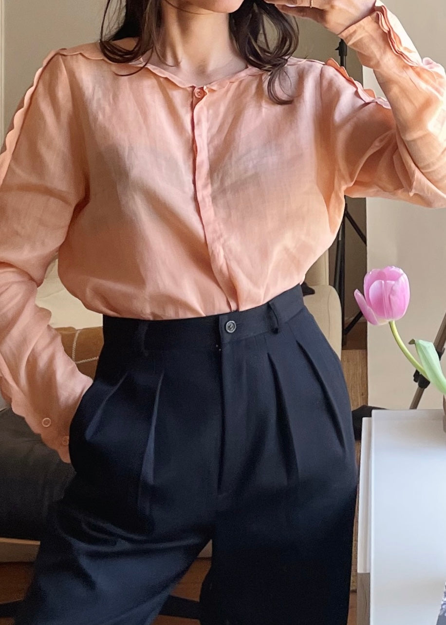 Vintage Chloe Peach Scallop Top
