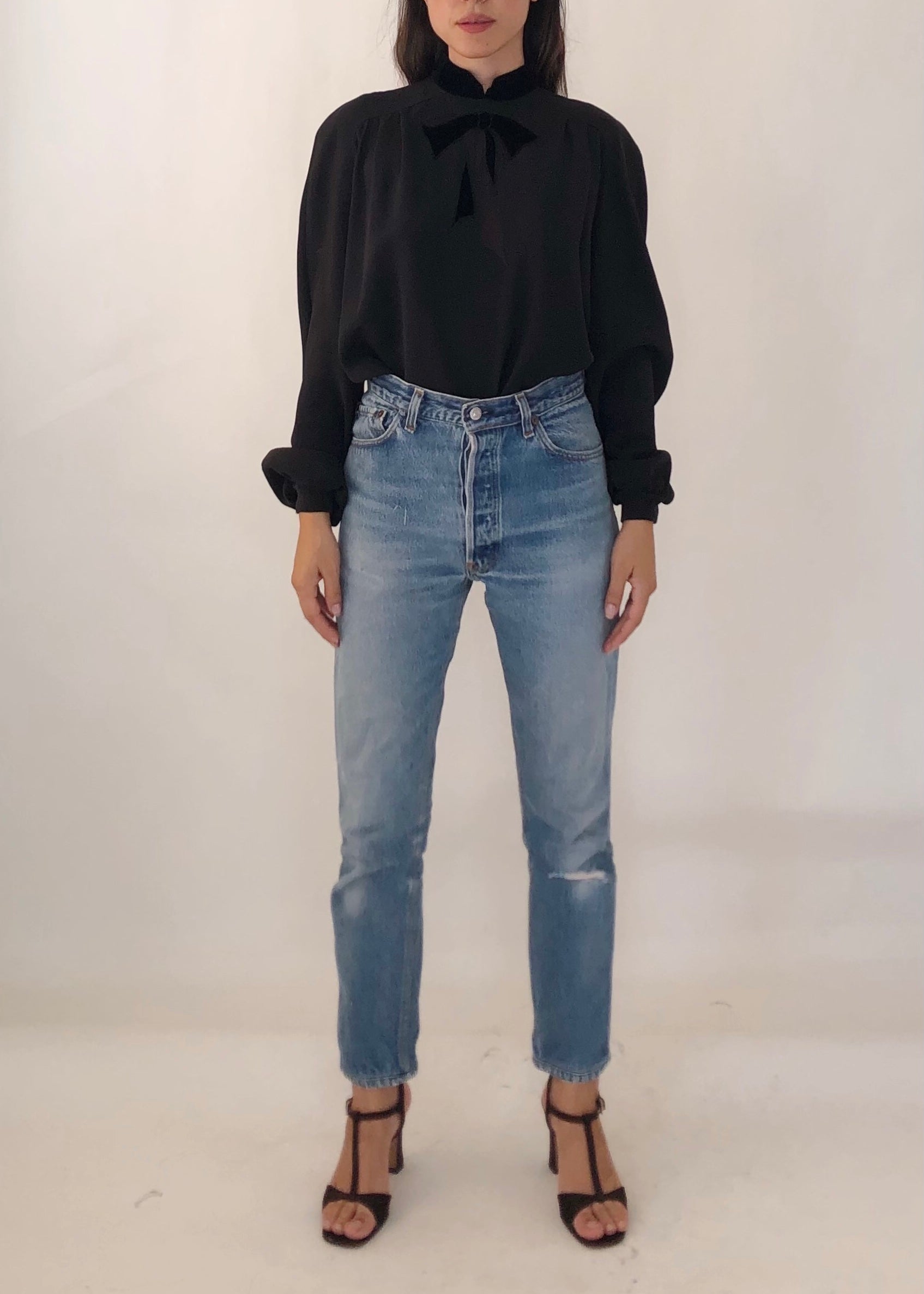 Vintage Valentino Silk Bow Blouse