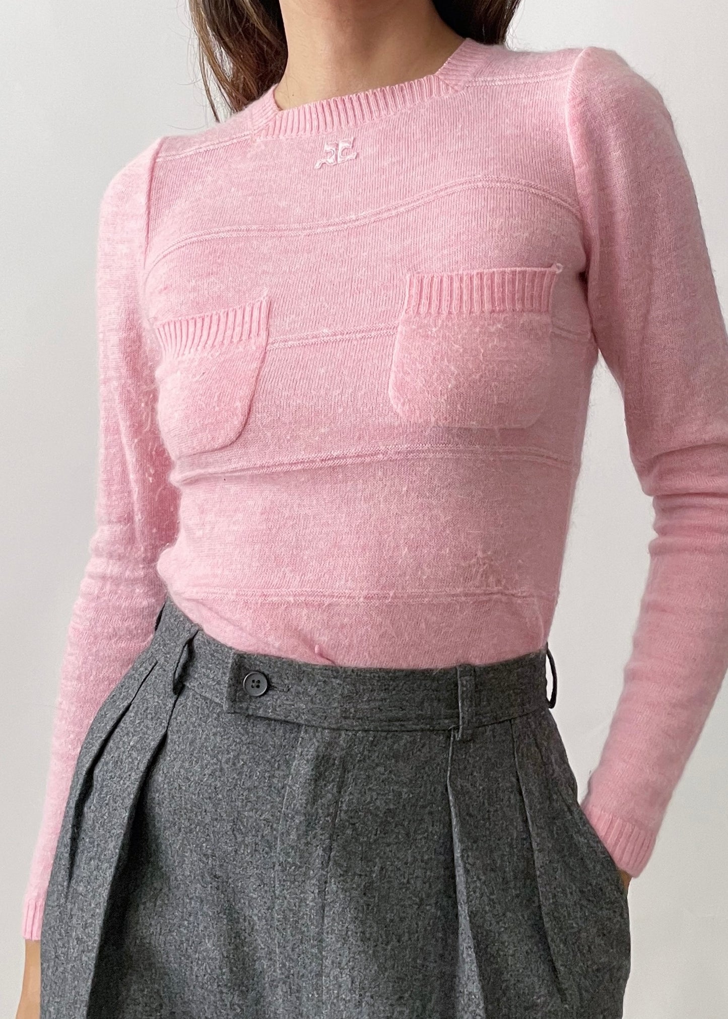 Courreges Pink Logo Knit