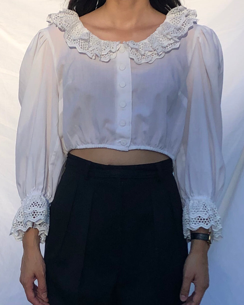 Romantic Cotton Ruffle Top