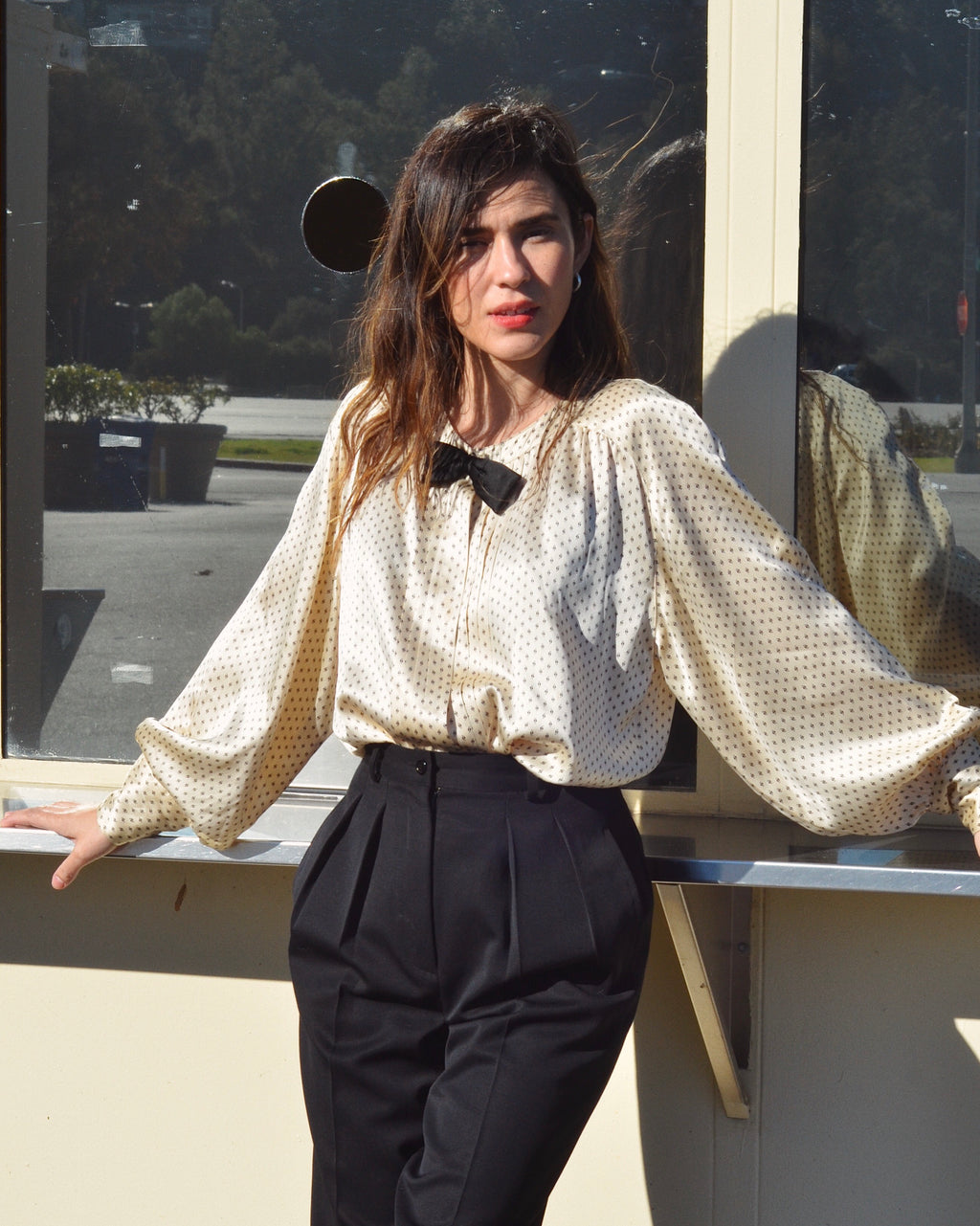 Silk Bow Tie Blouse
