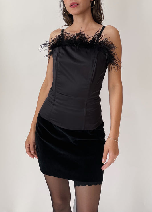 Italian Feather Bustier Top