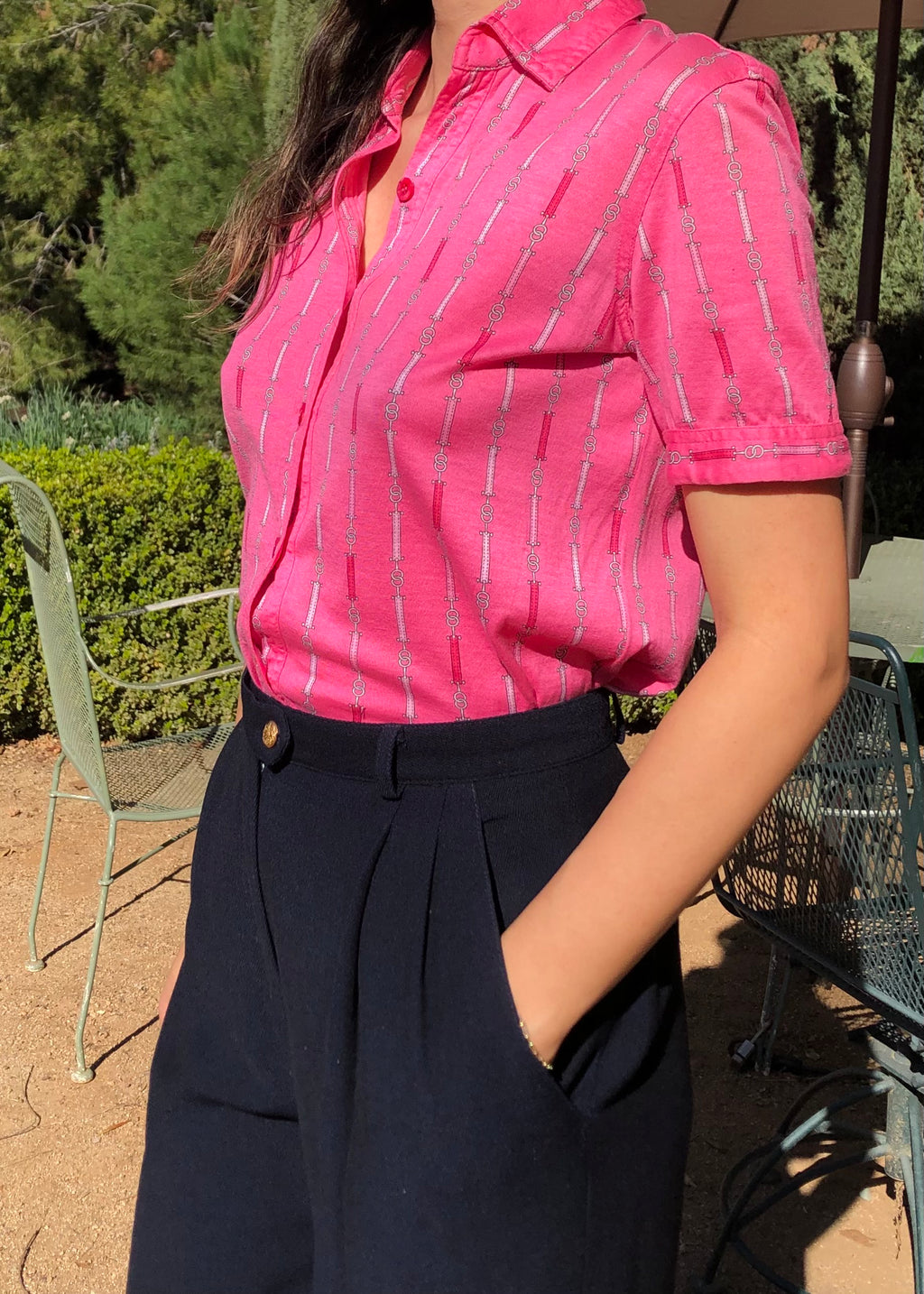 Céline Horsebit Pink Polo