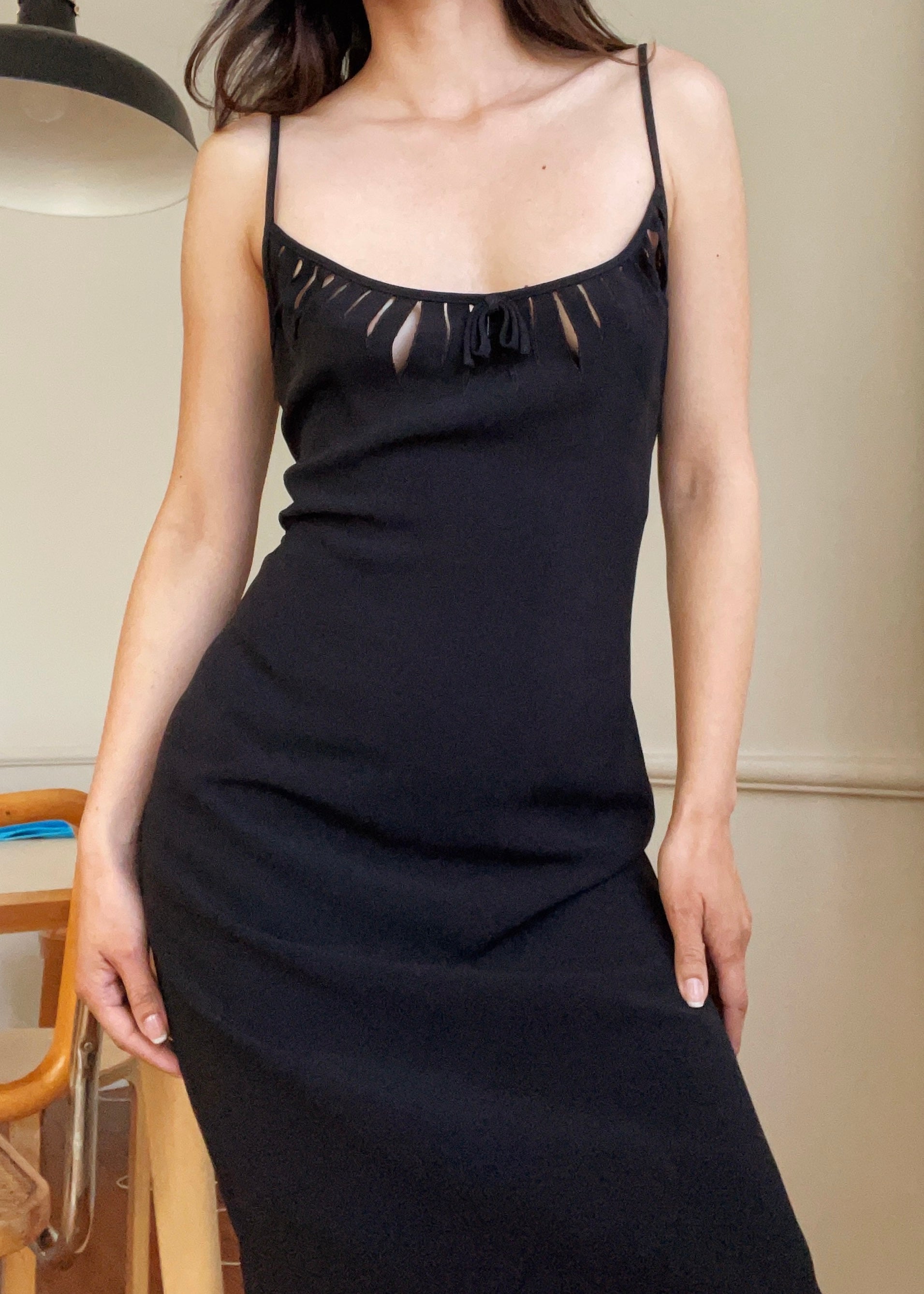 Vintage Moschino Cut-Out Black Dress