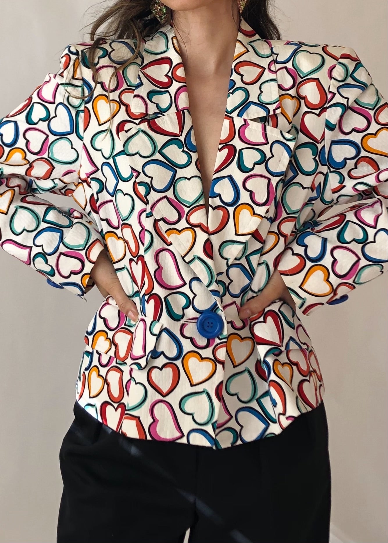 1980s YSL Hearts Jacket