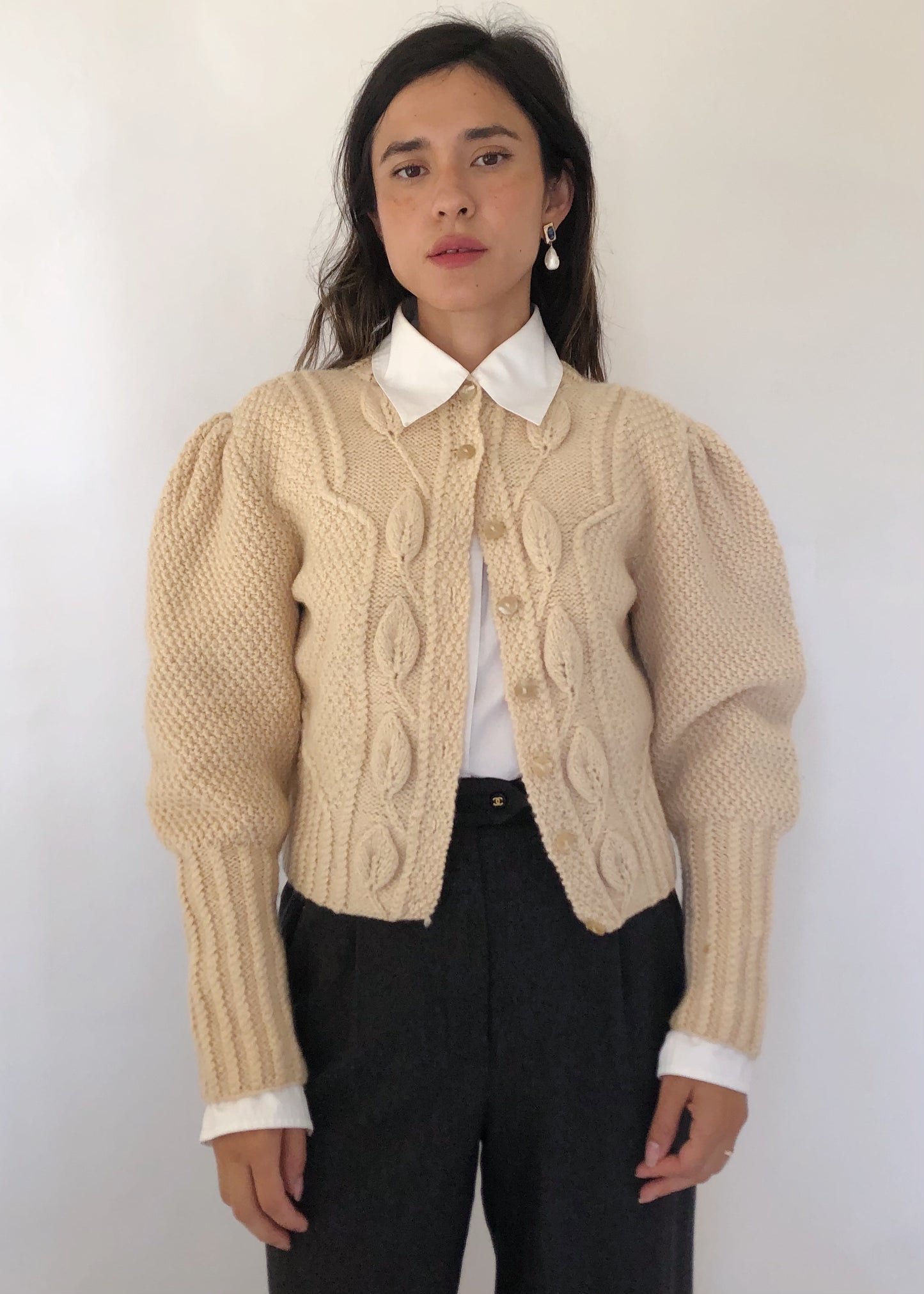 Vintage Wool Cream Cardigan