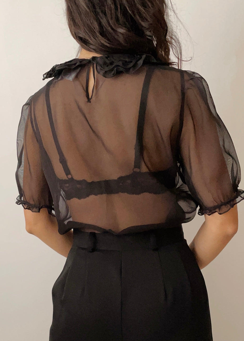 Vintage  Chloe Silk Ruffle Top