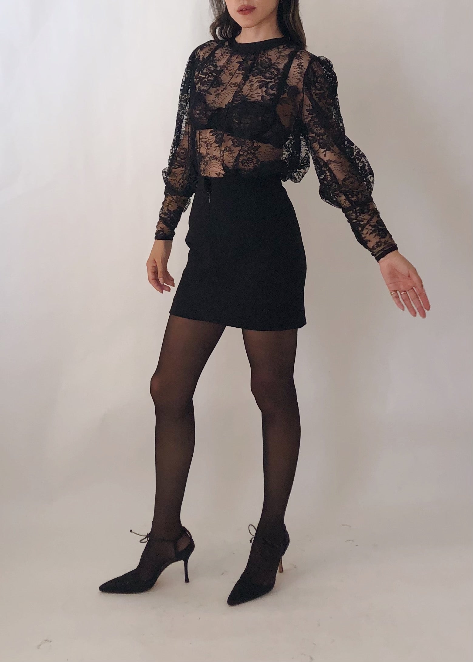 Vintage YSL Rive Gauche Lace Blouse