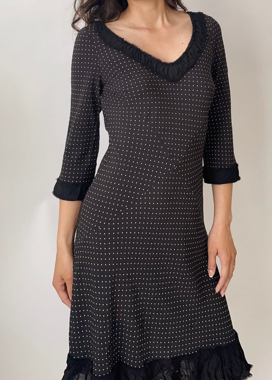 Vintage Italian Silk Polkadot Dress