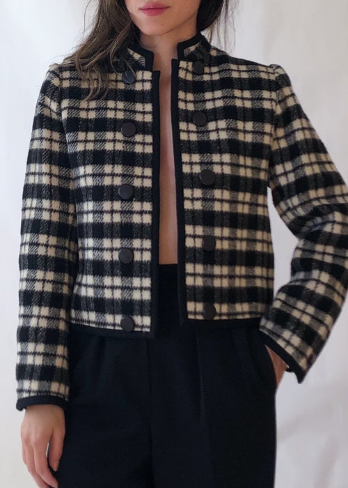 1970s YSL Tartan Wool Jacket